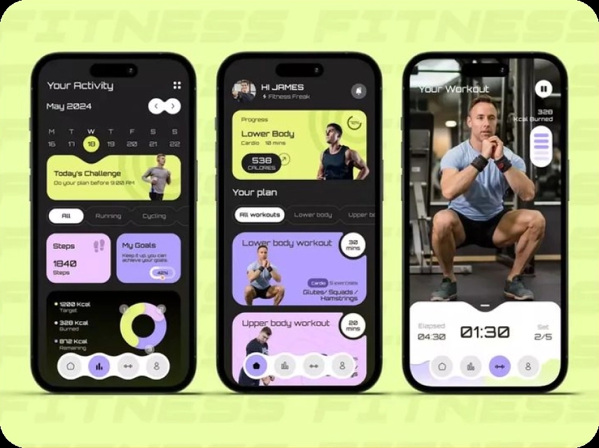 FitTech UI Design Color Palettes
