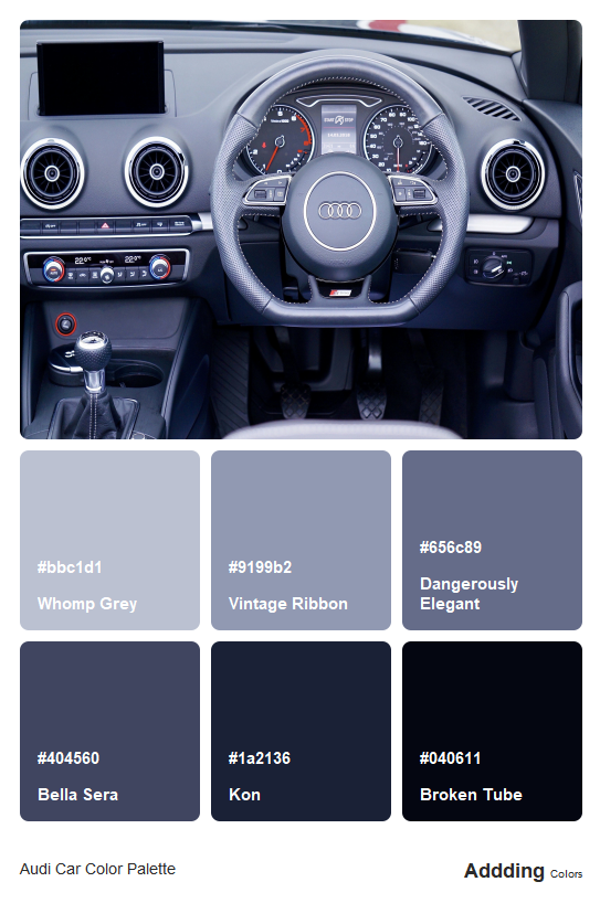Aut Color Guide Audi Car Colour Chart