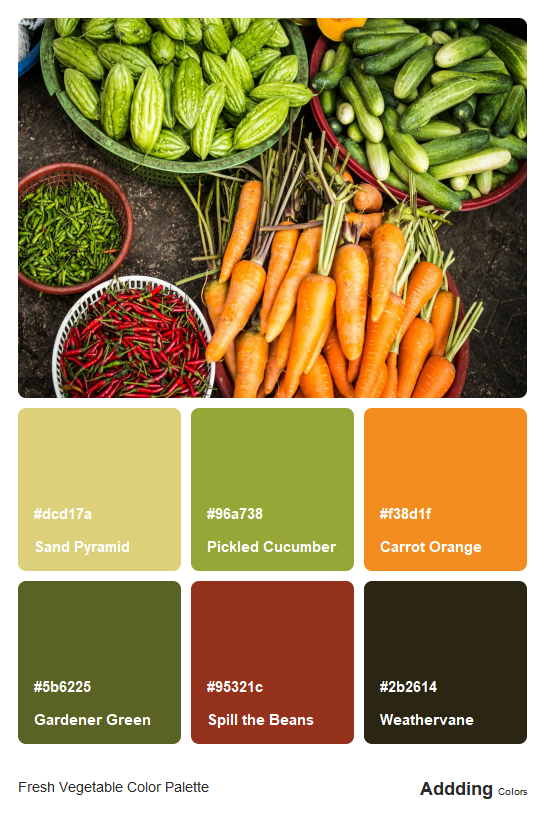 Veg Color Code List Of Vegetables By Color