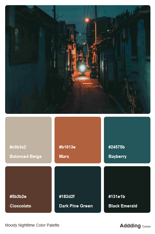 Nighttime Forest Color Palette