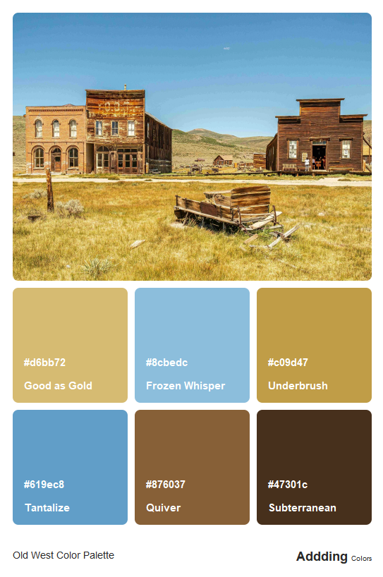 Western Color Patterns Western Town Color Palette