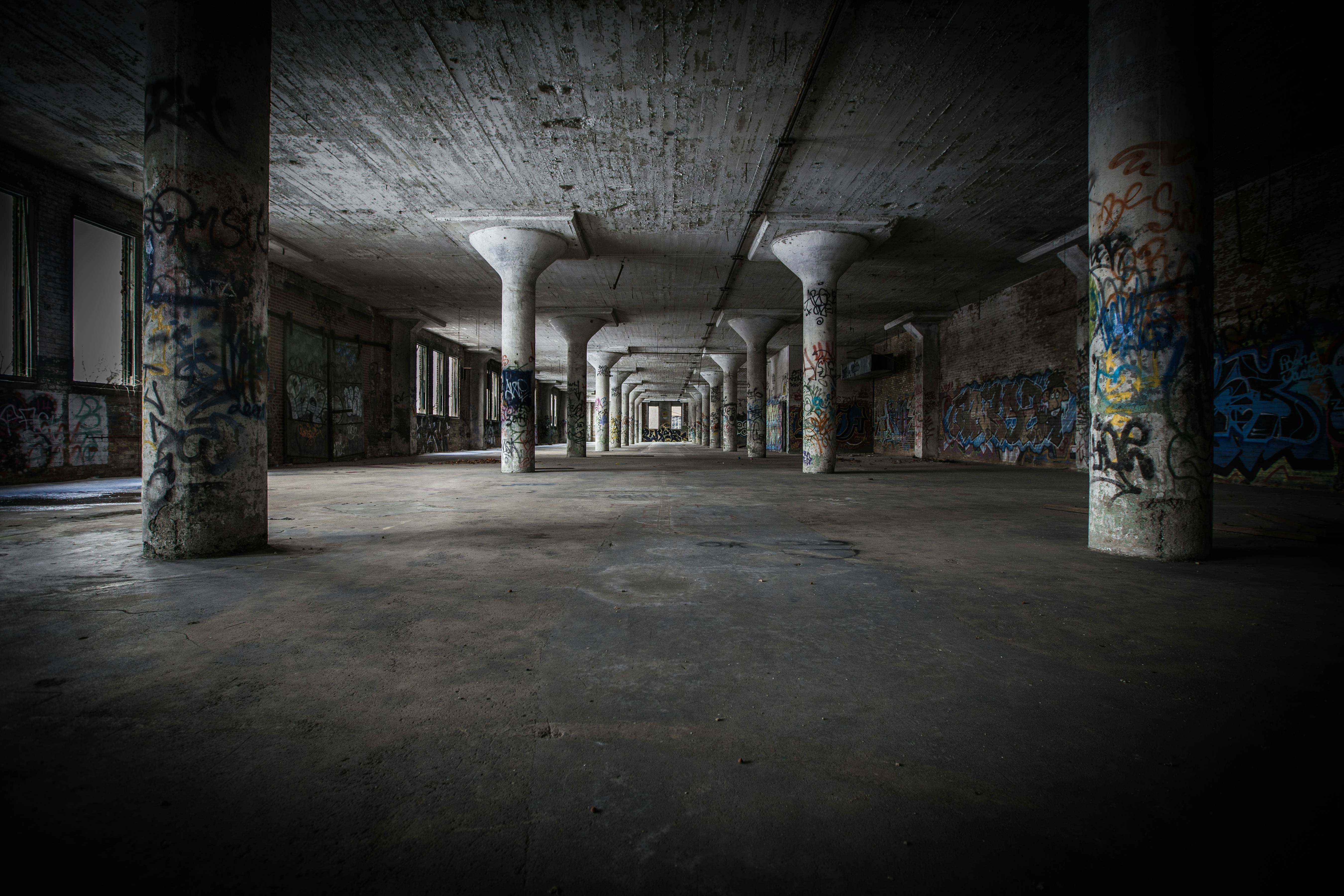 Abandoned Urban Graffiti Corridor