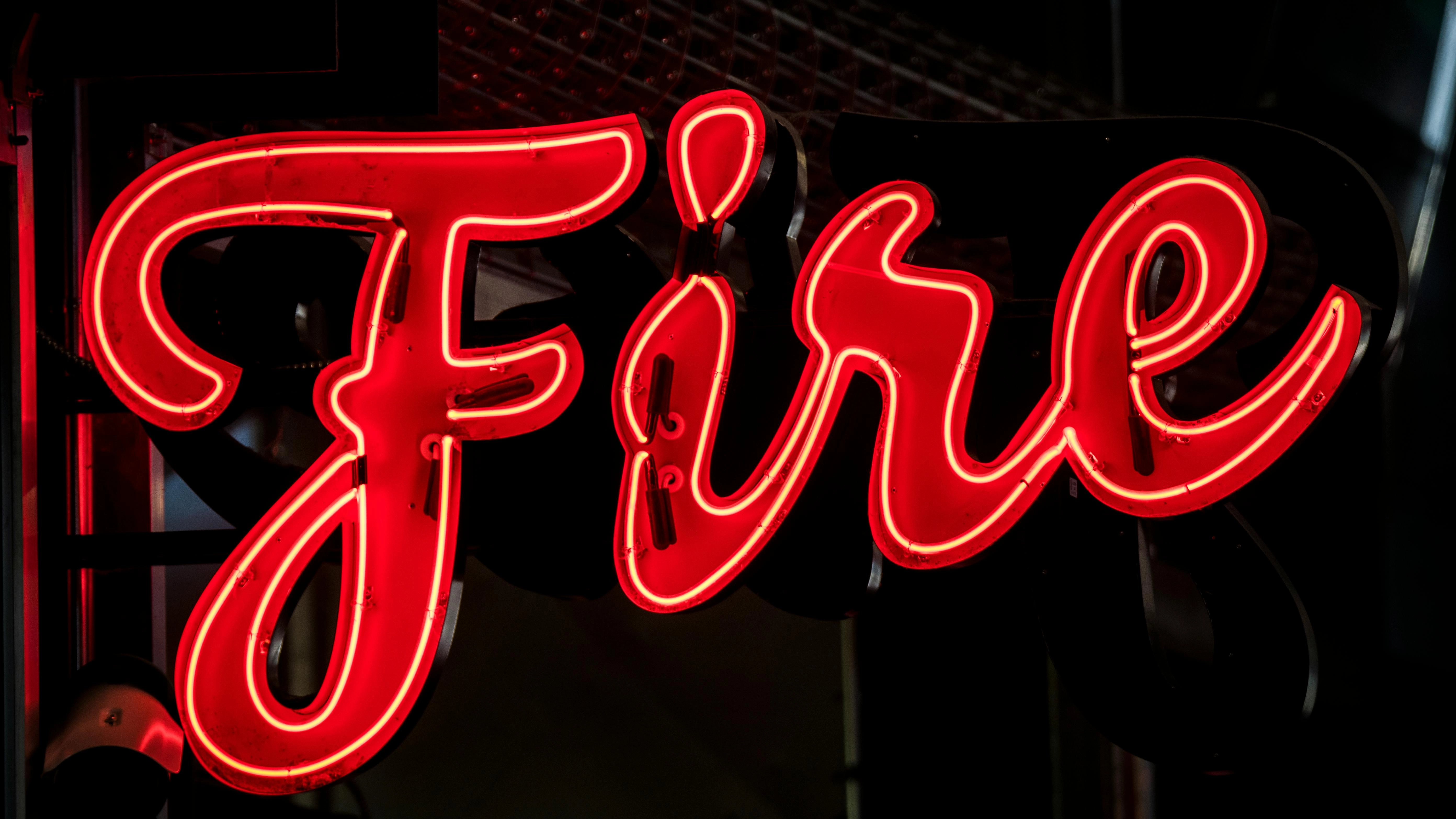 Neon 'Fire' Sign Neon 'Fire' Sign