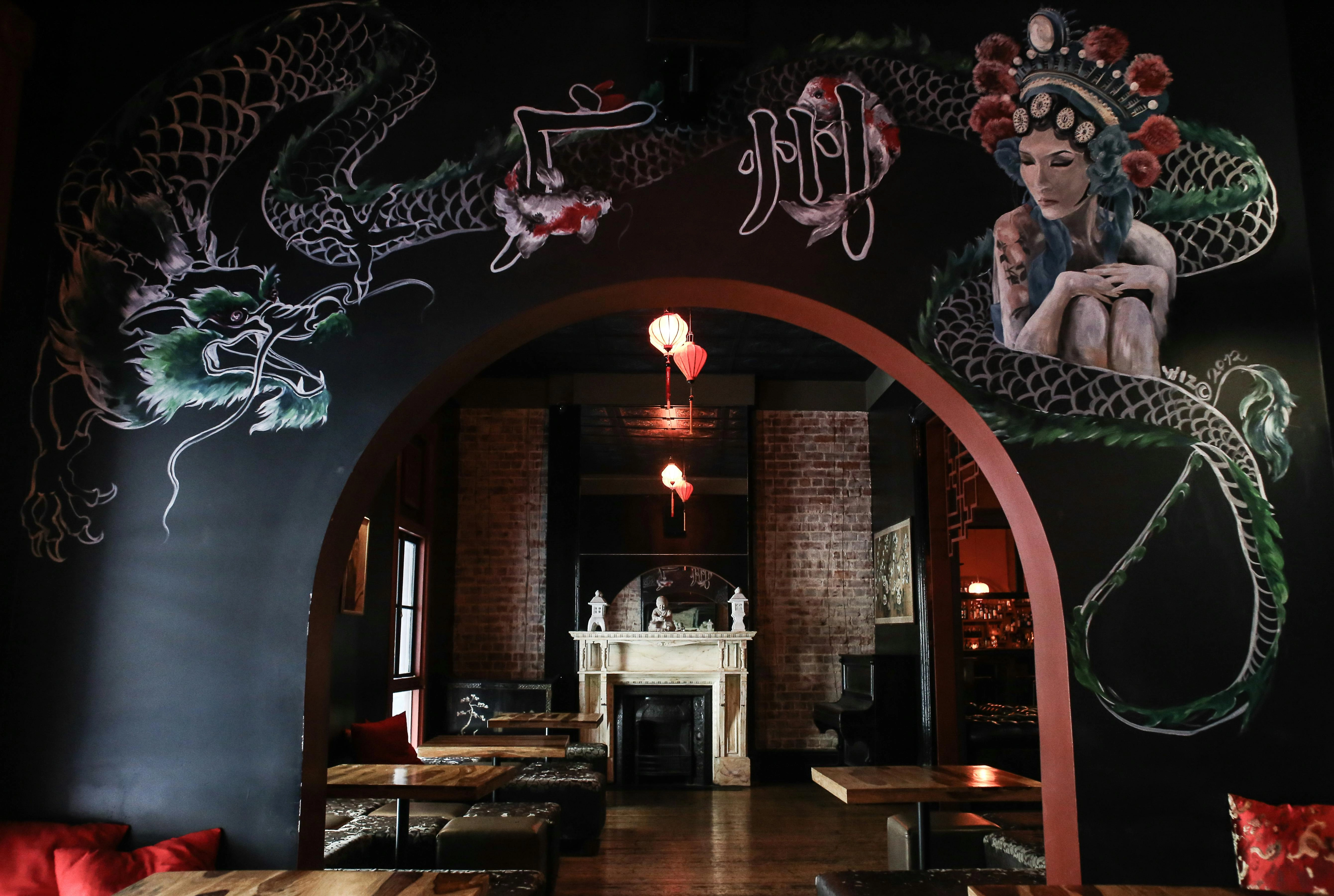 Oriental-Inspired Mystical Bar Decor