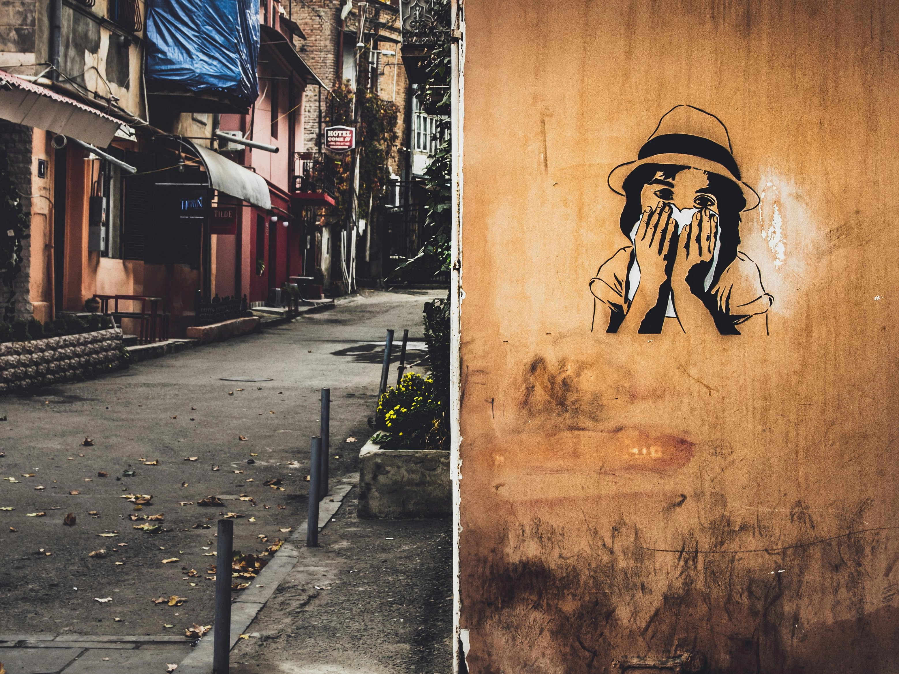 Urban Alley with Street Art