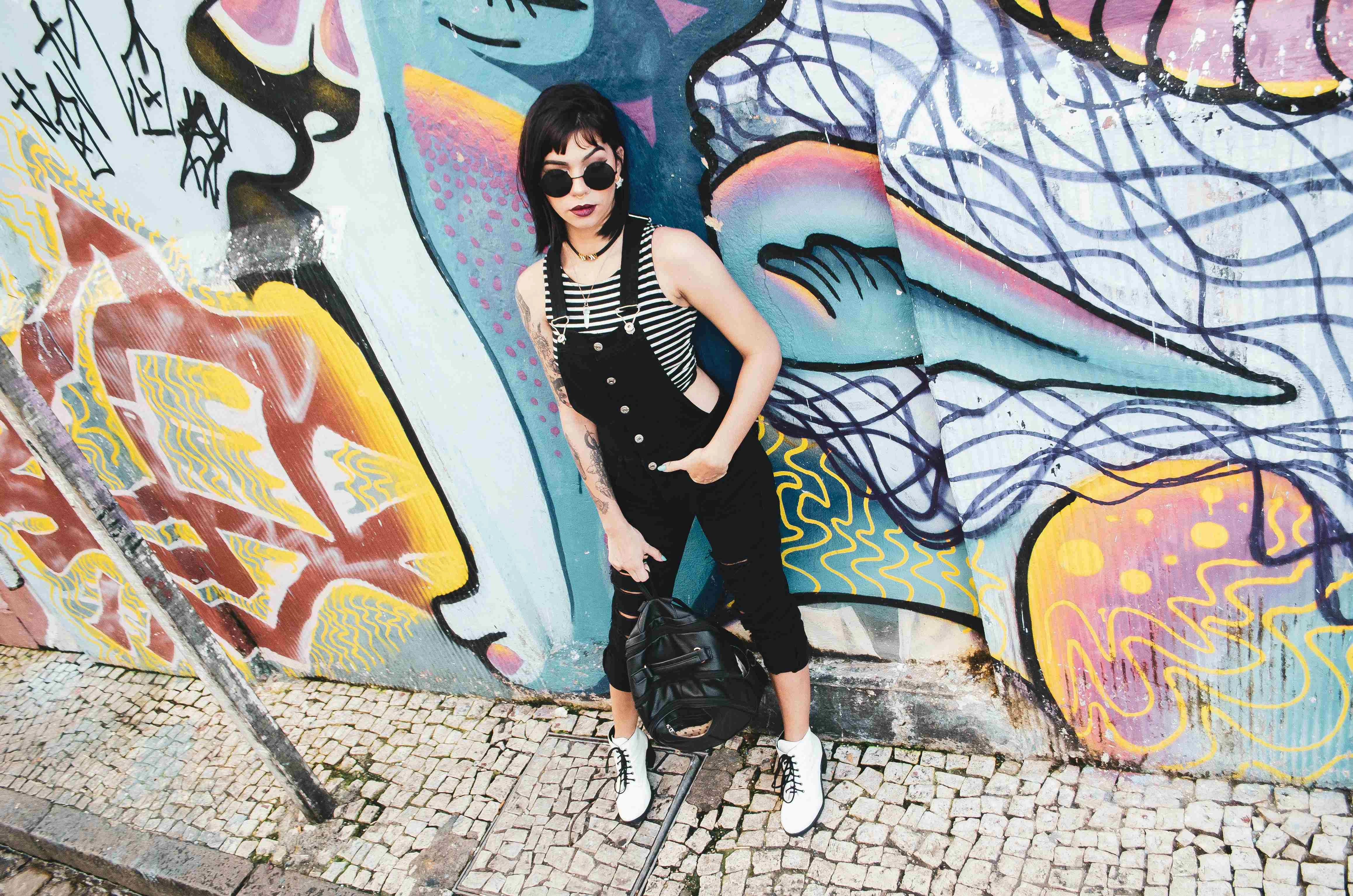Urban Fashion Graffiti Portrait