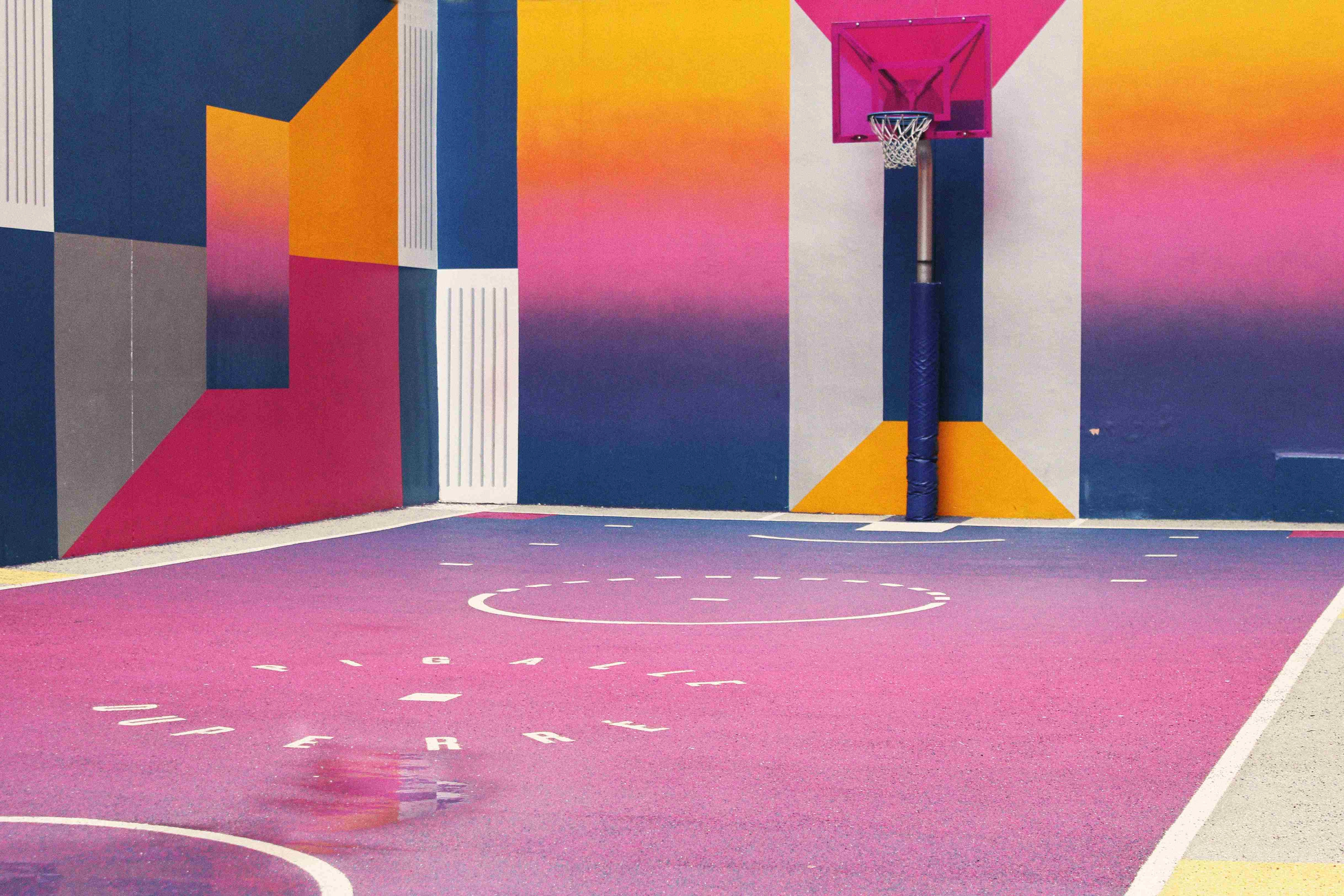 Vibrant Geometric Basketball Court Vibrant Geometric Basketball Court