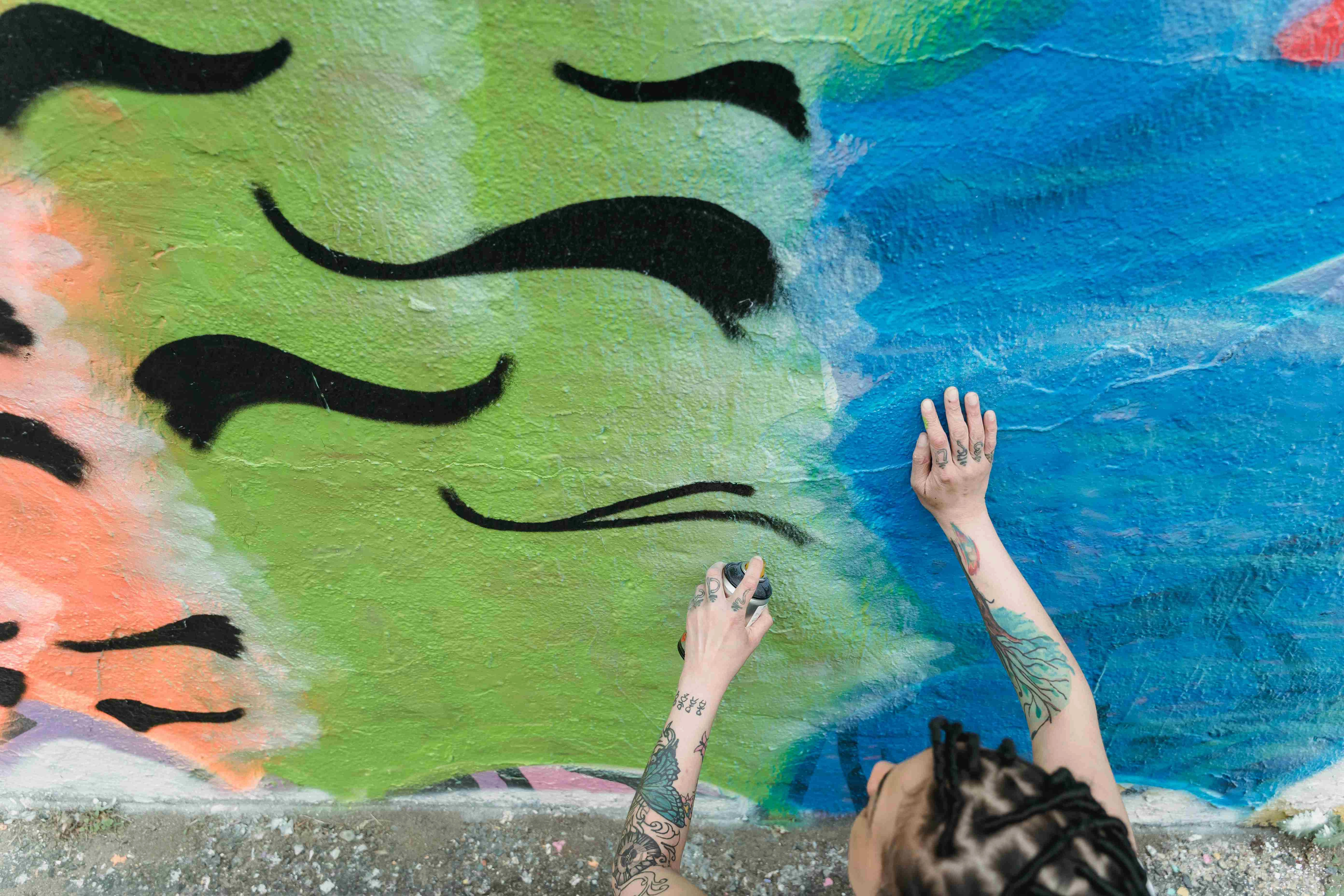 Vibrant street art creation