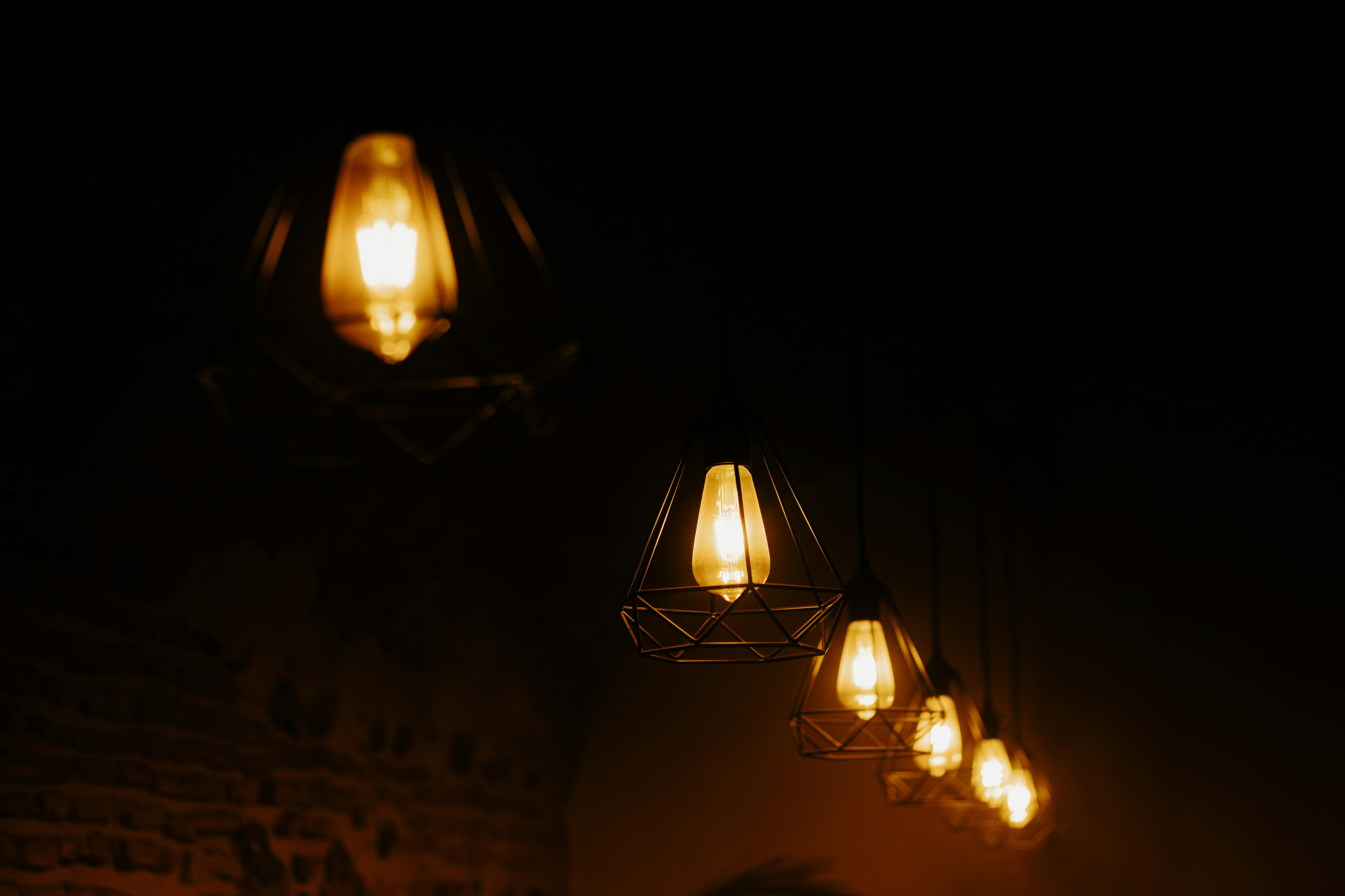 Geometric Pendant Lights Glowing Geometric Pendant Lights Glowing
