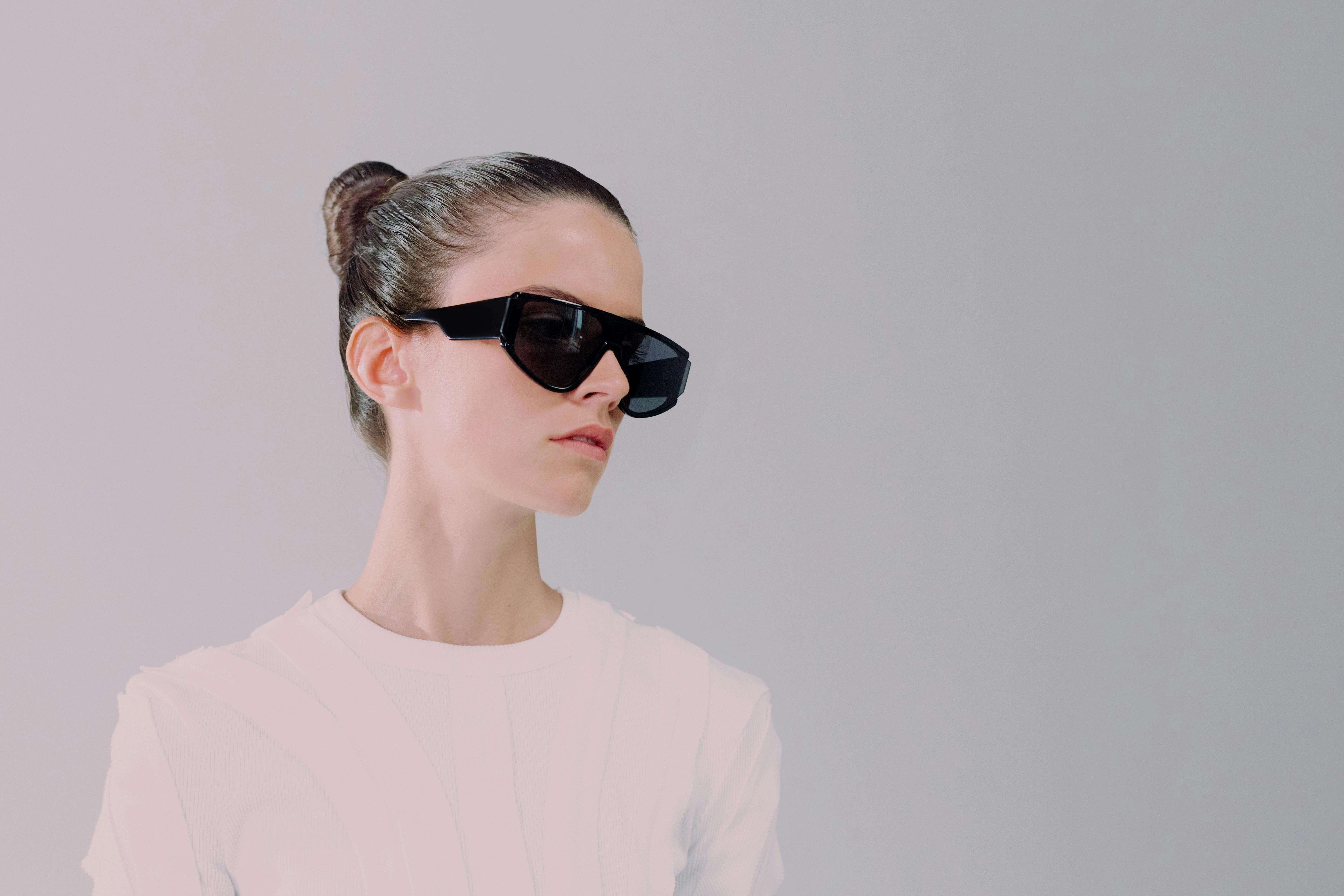 Sleek Sunglasses Fashion Portrait Sleek Sunglasses Fashion Portrait