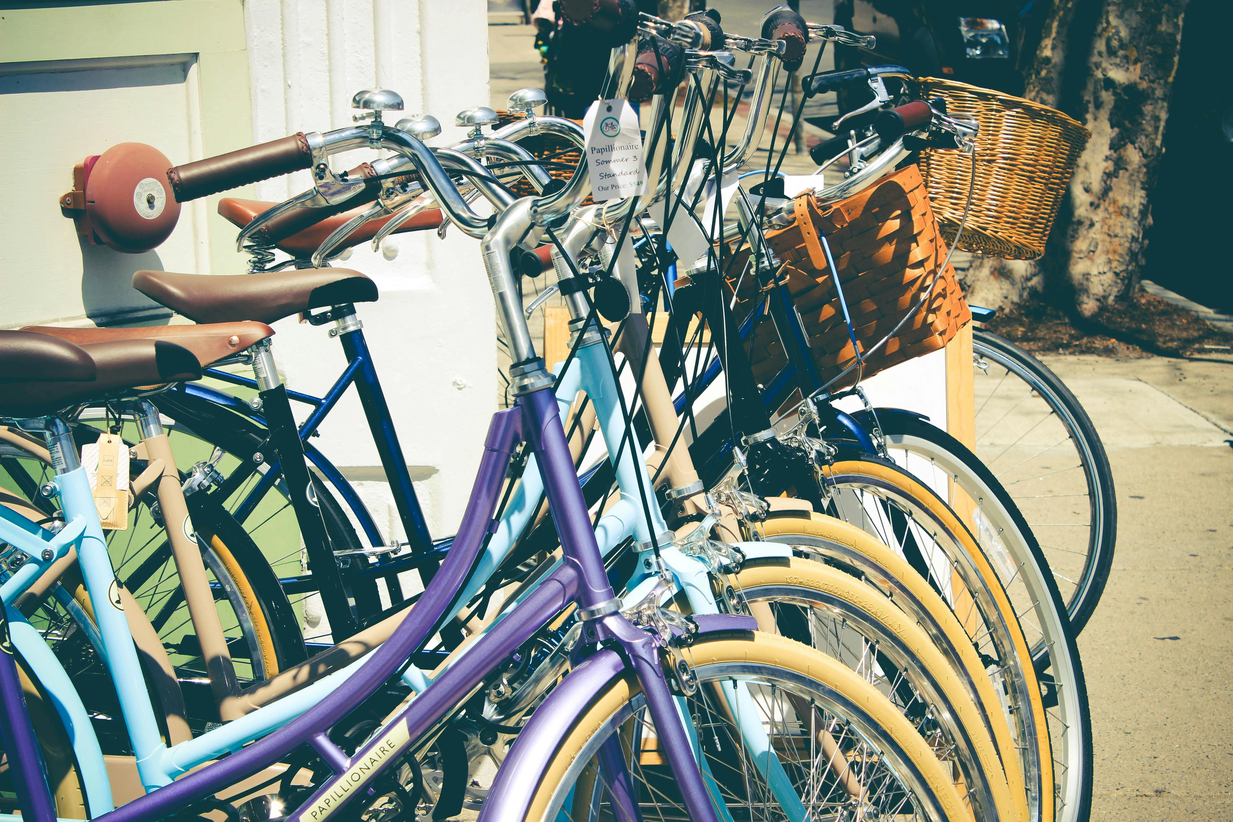 Colorful Vintage Bicycles Display
