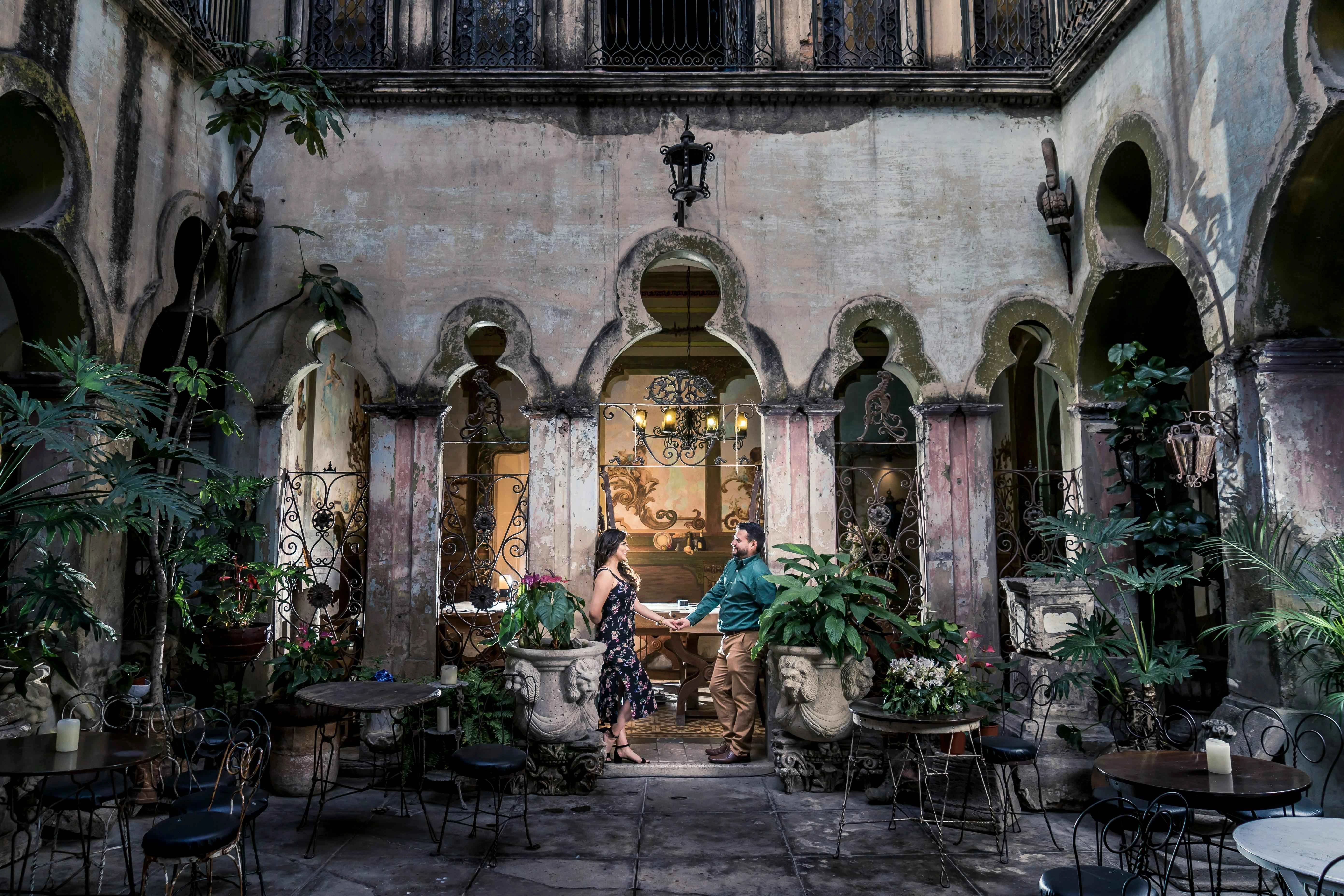 Romantic Courtyard Dinner Scene Romantic Courtyard Dinner Scene