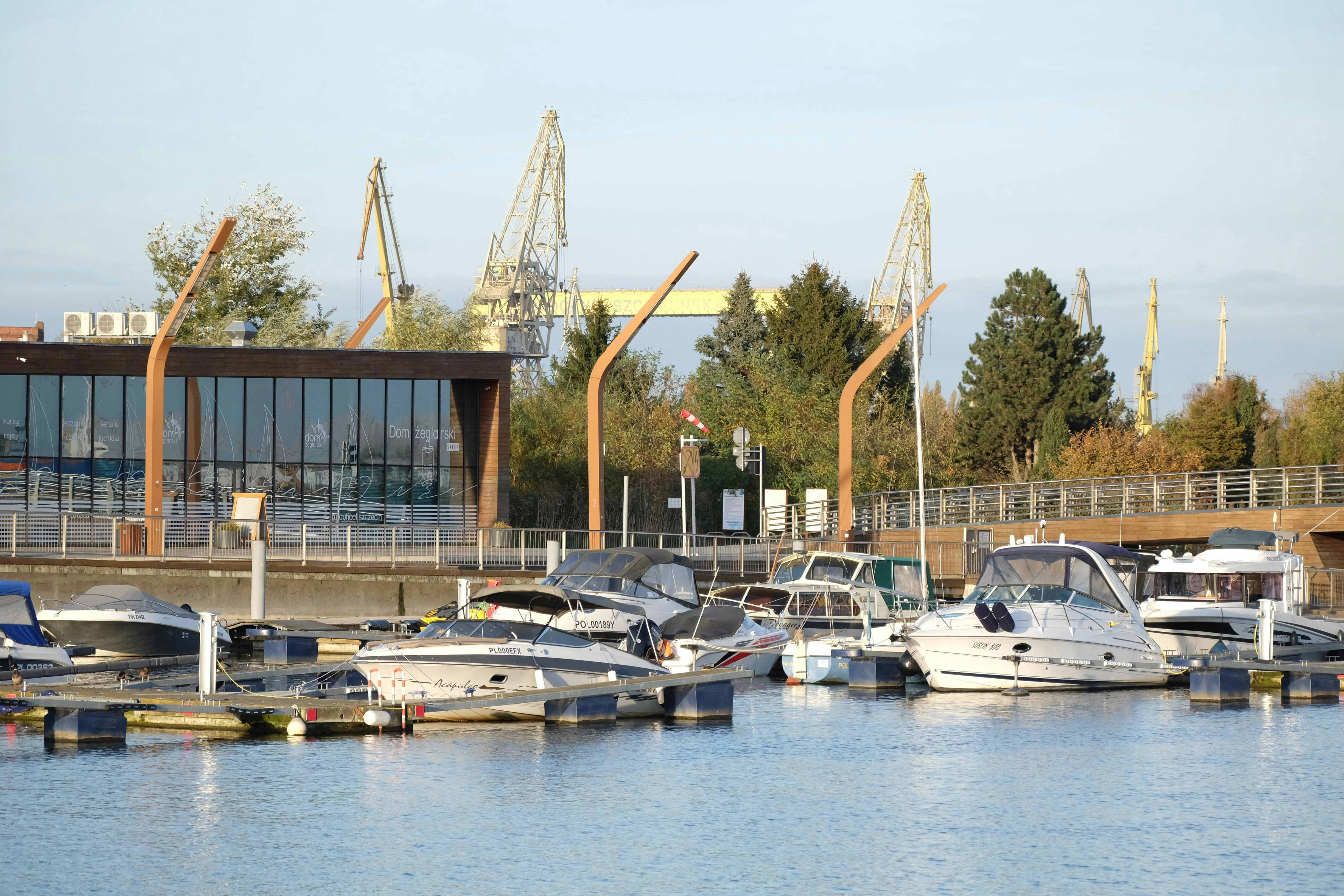 Marina with Industrial Backdrop