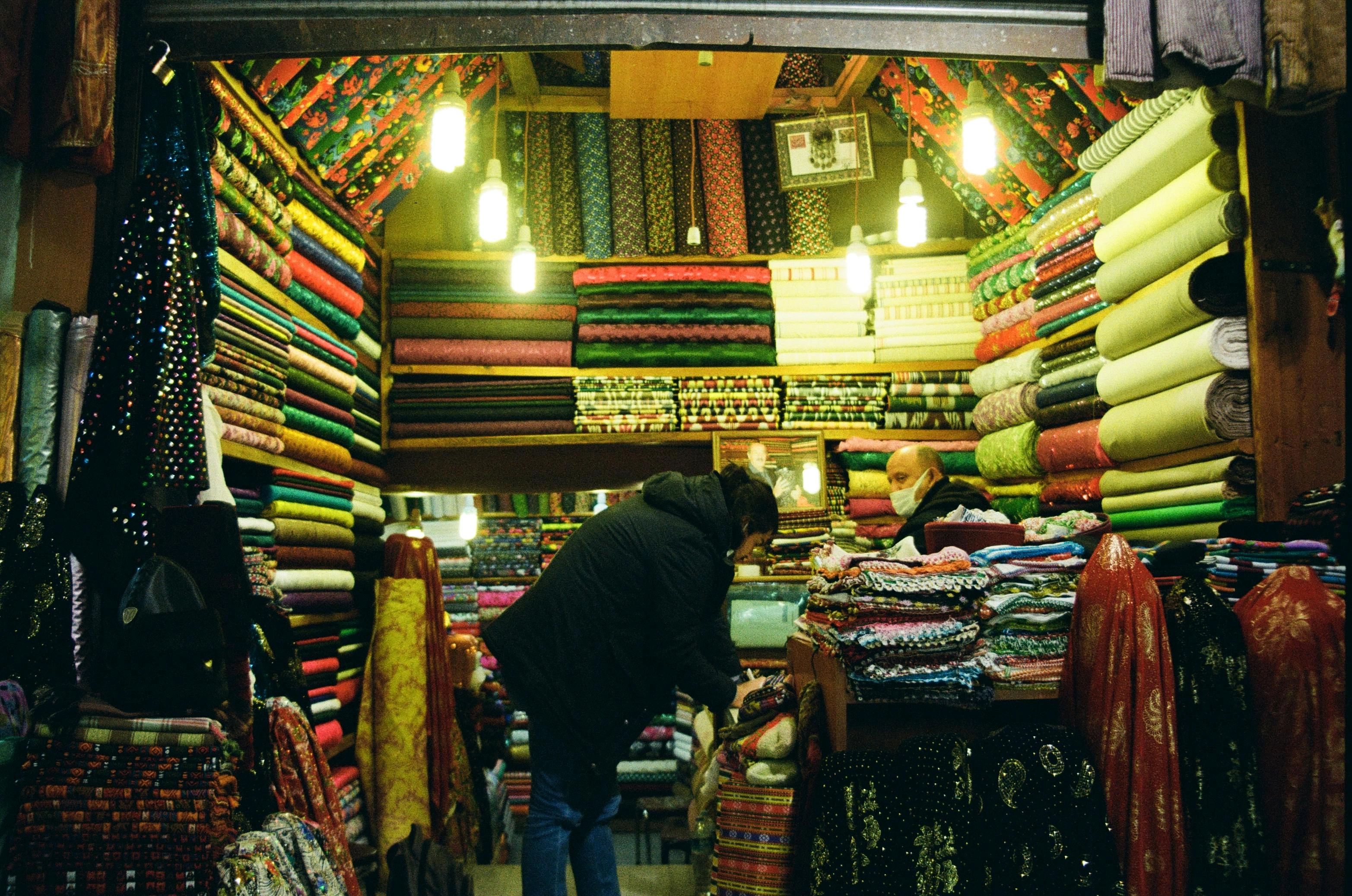 Vibrant Fabric Shop Interior Vibrant Fabric Shop Interior