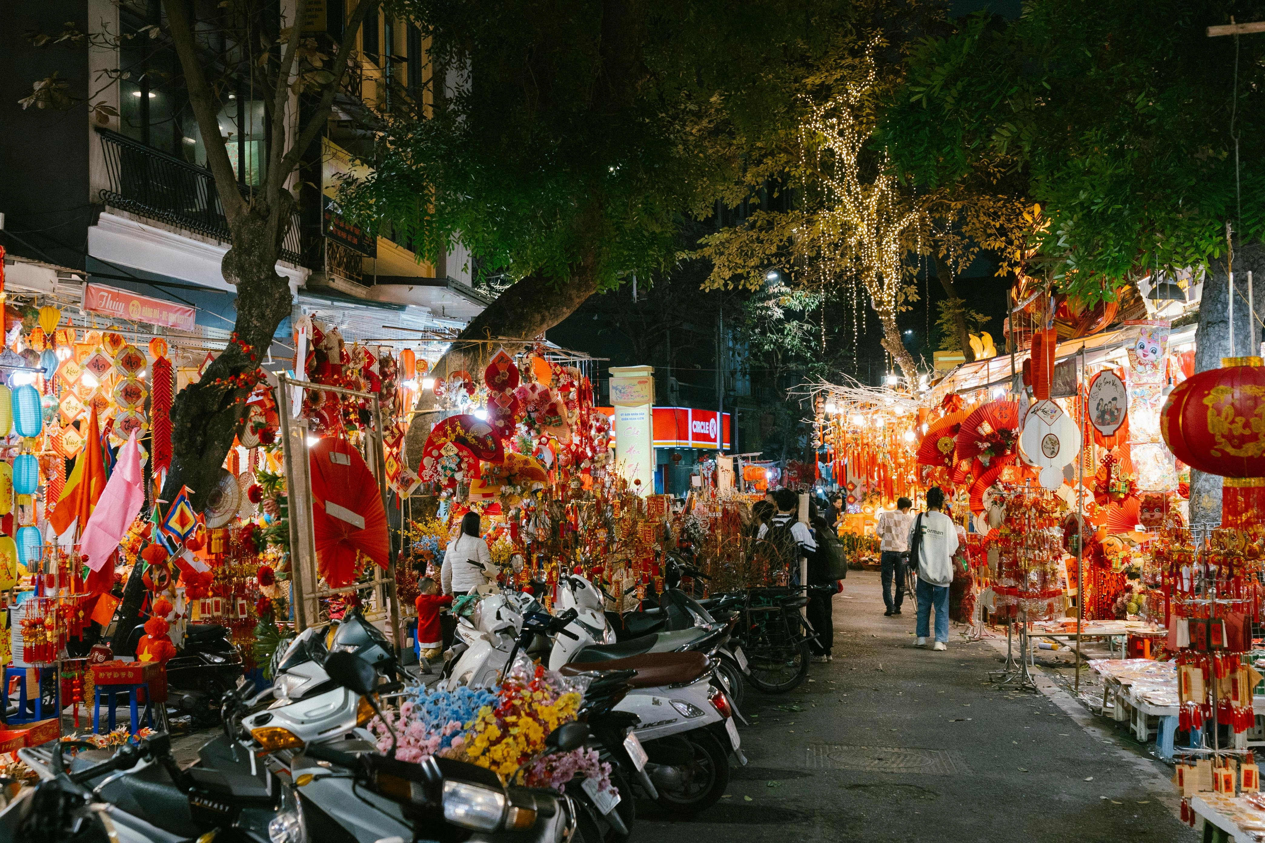Festive Night Market Scene Festive Night Market Scene