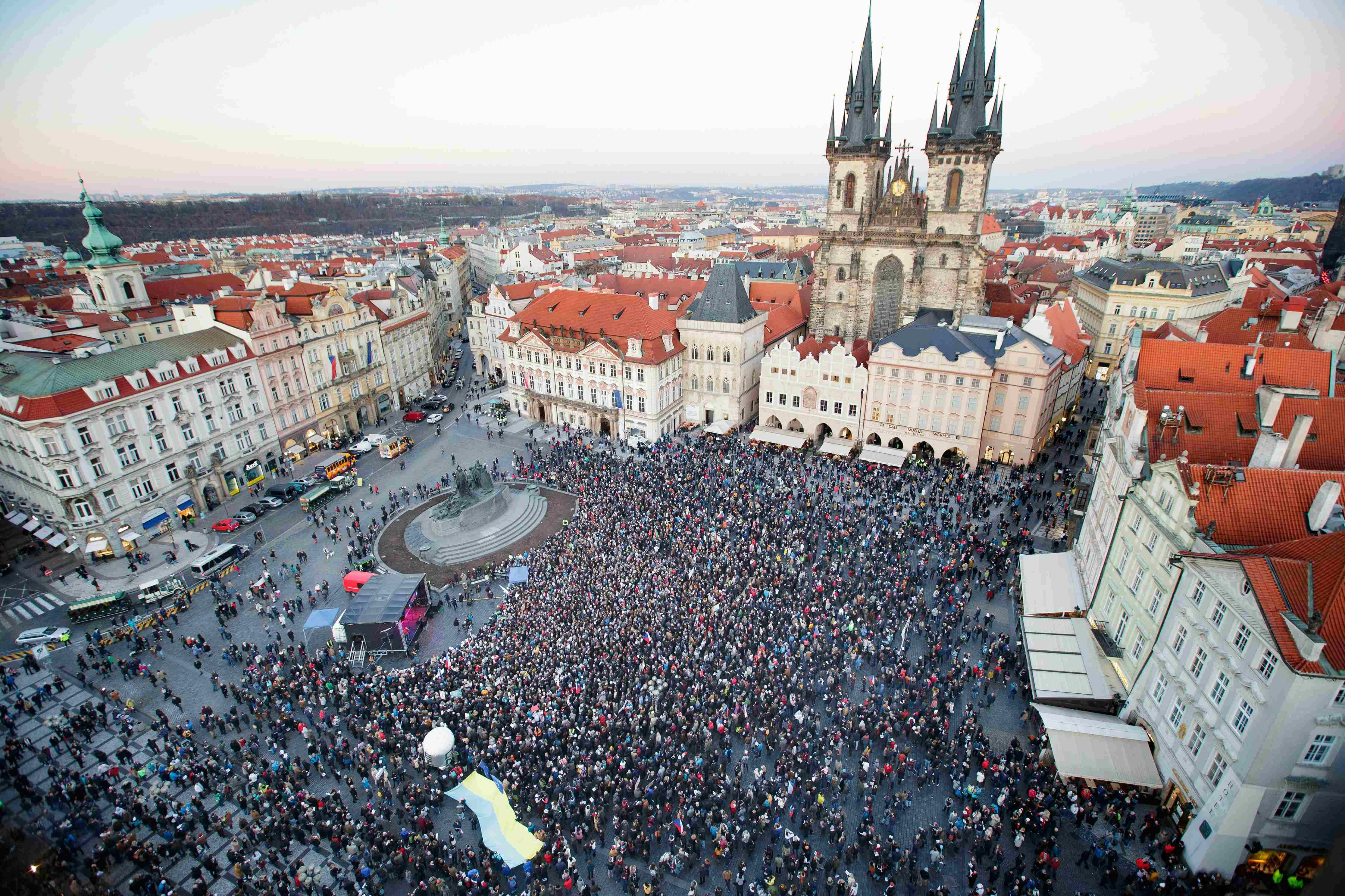 Prague Old Town Square Gathering Prague Old Town Square Gathering
