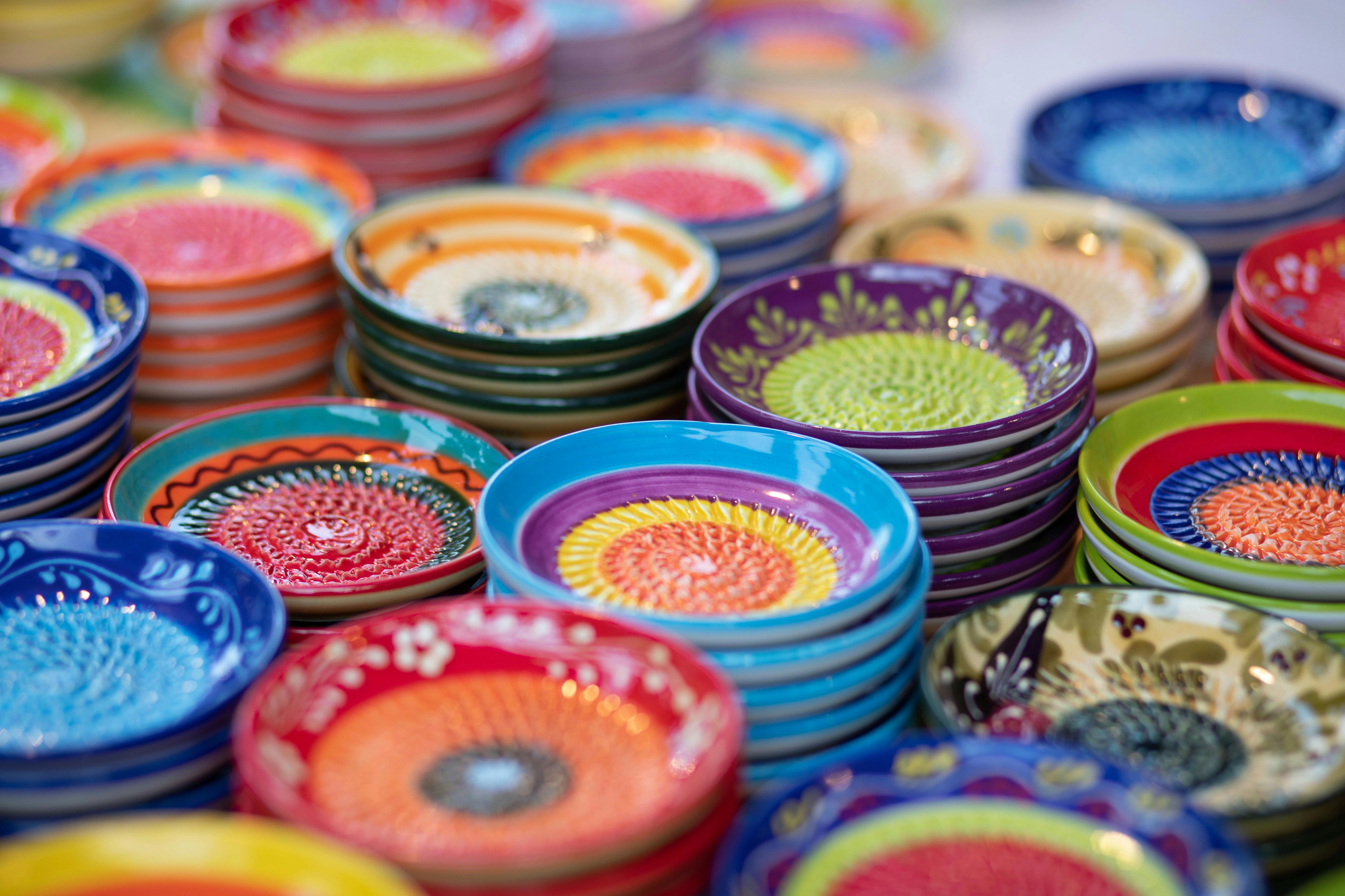 Colorful Ceramic Plates Collection