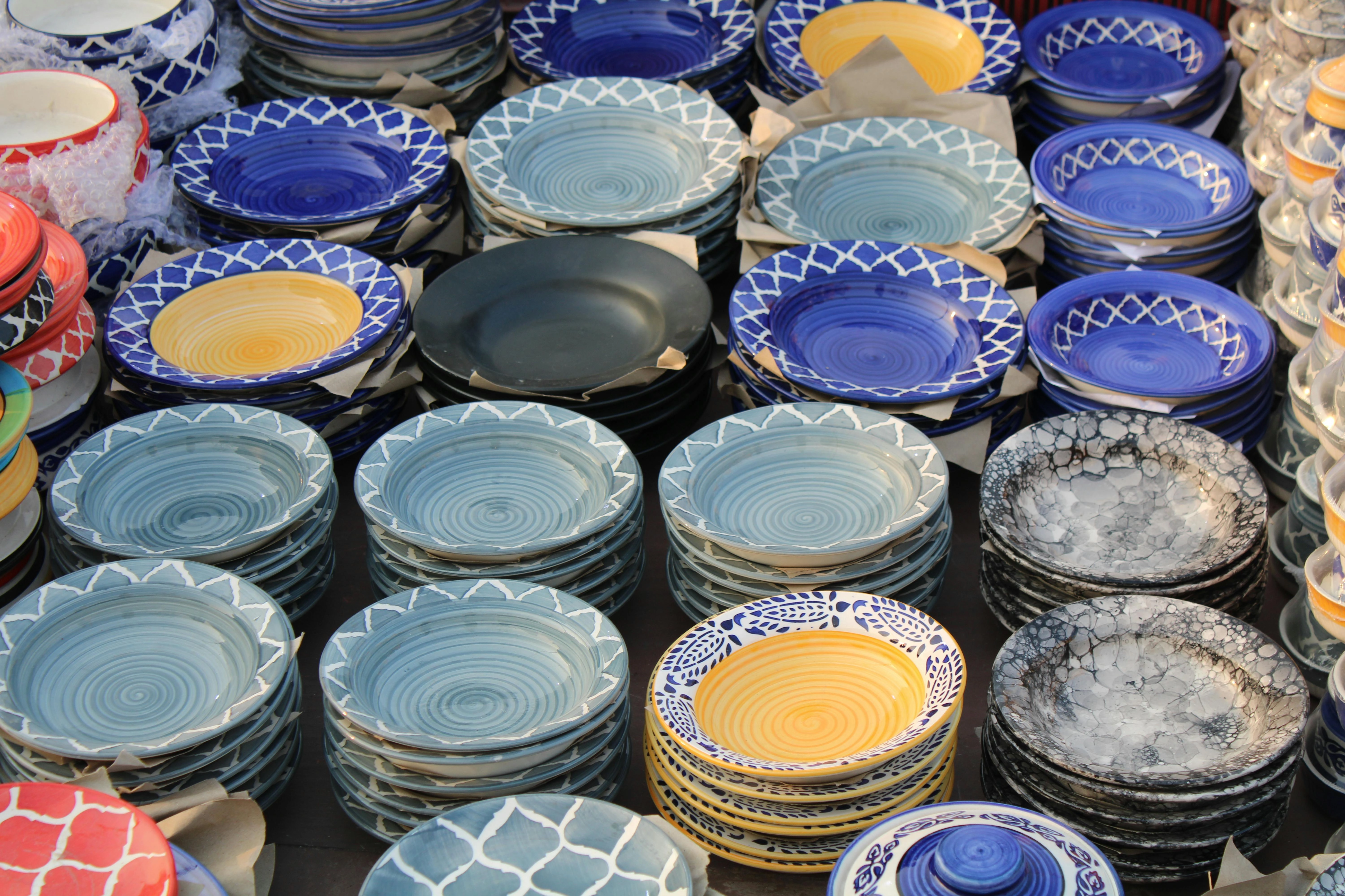 Colorful Ceramic Plates Display