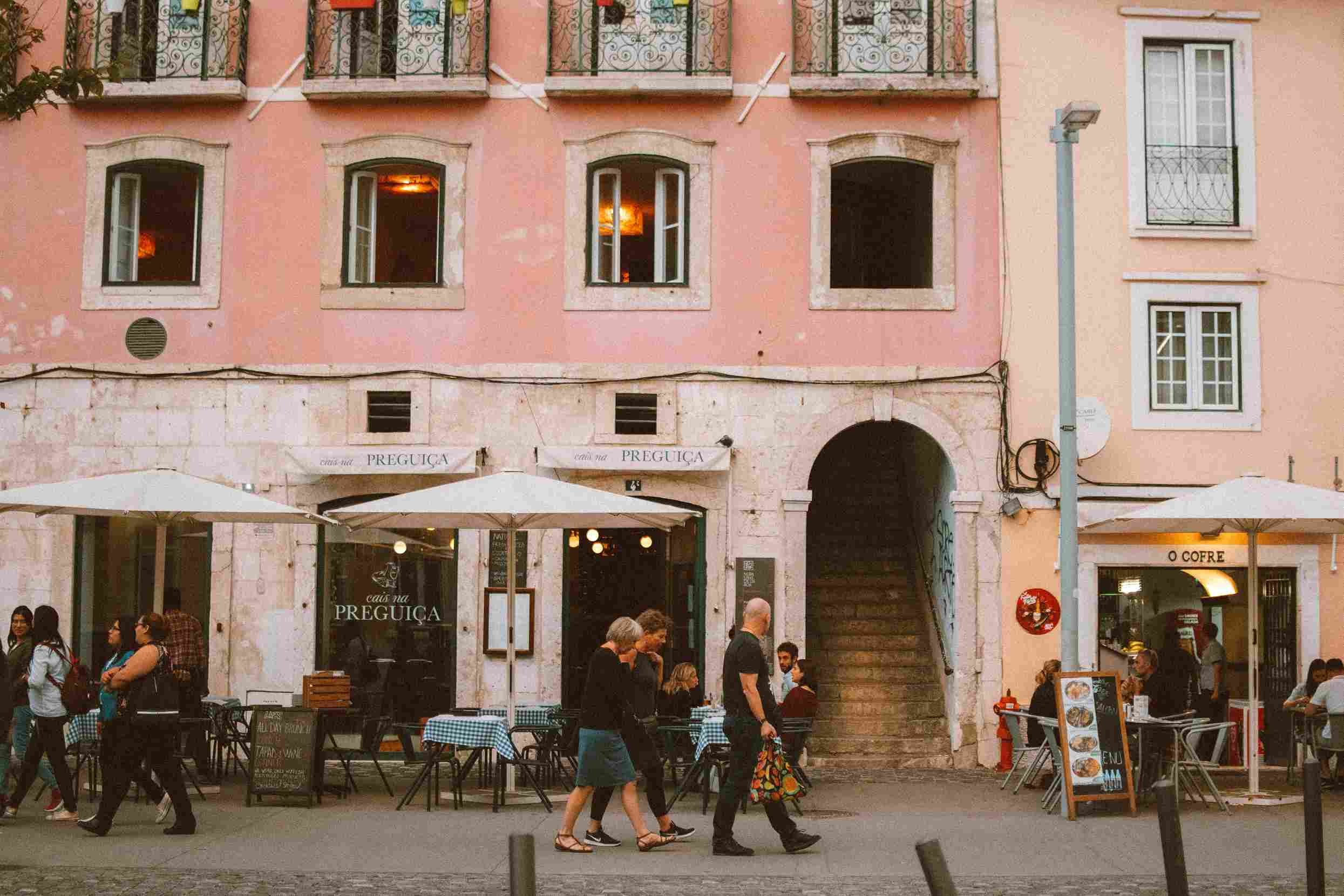 Lisbon Street Cafe Scene