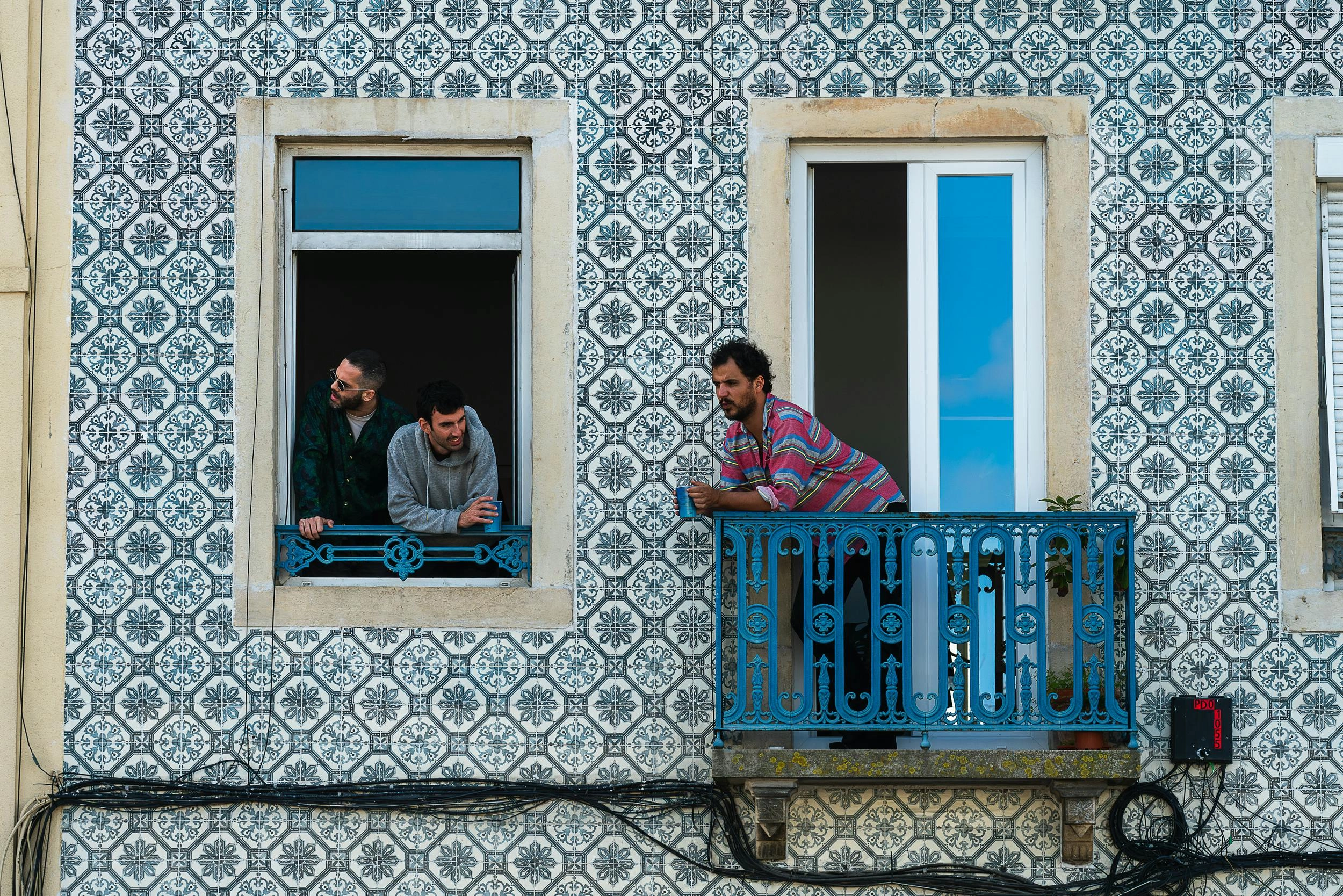Lisbon Tiled Facade Neighbors Lisbon Tiled Facade Neighbors