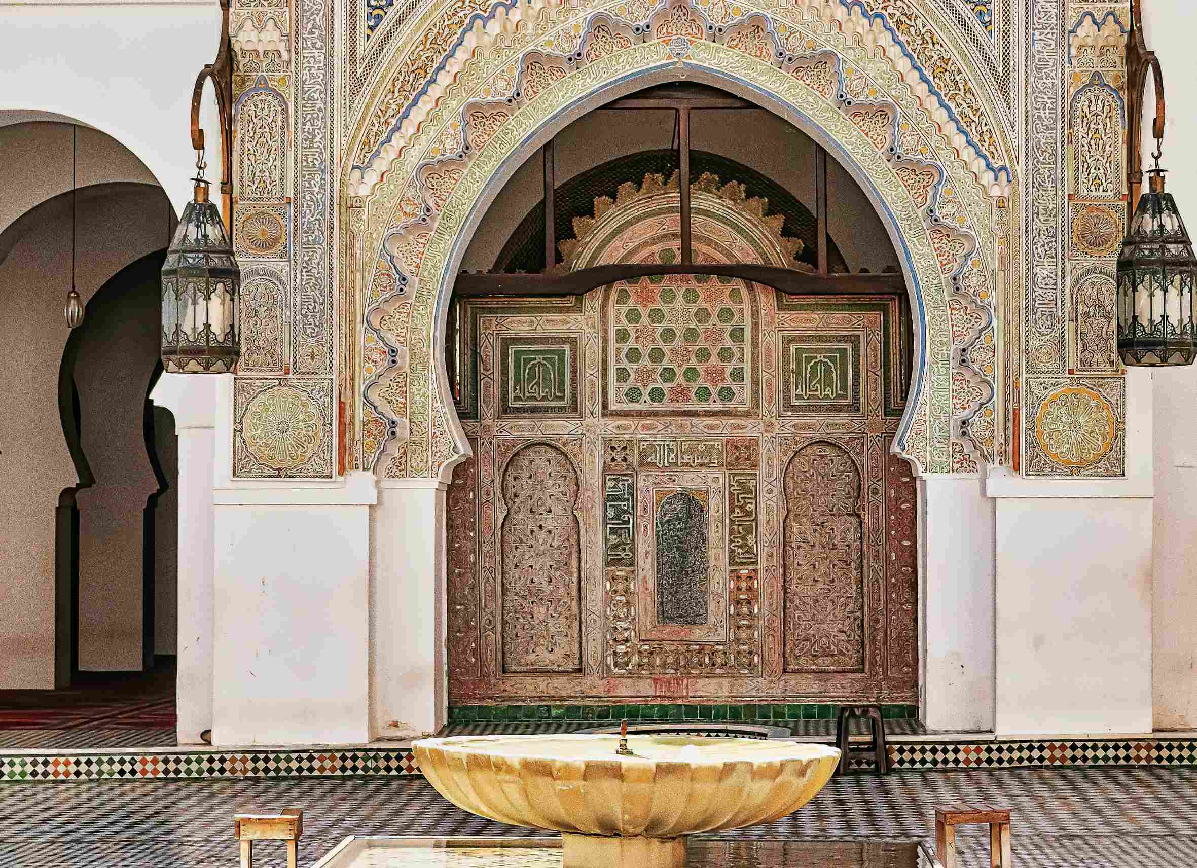 Ornate Moroccan Mosque Entrance Ornate Moroccan Mosque Entrance