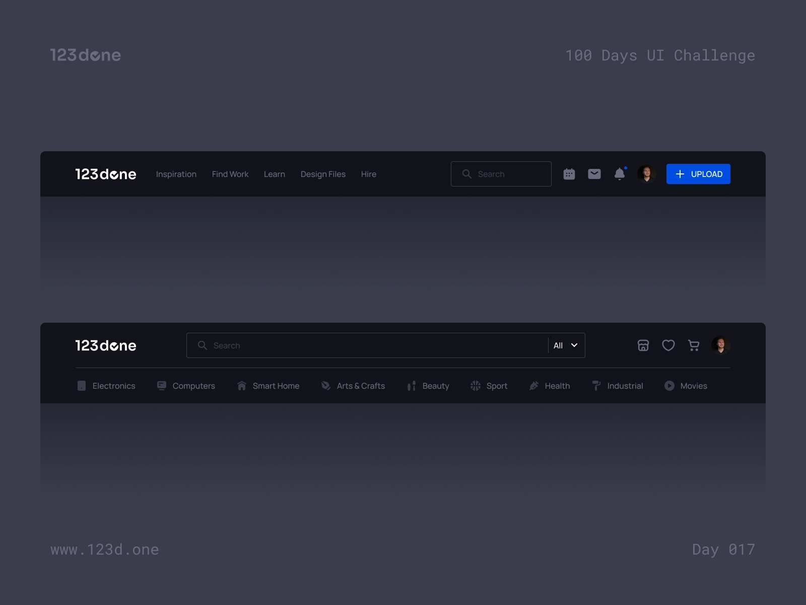 Dark header bars Dark header bars