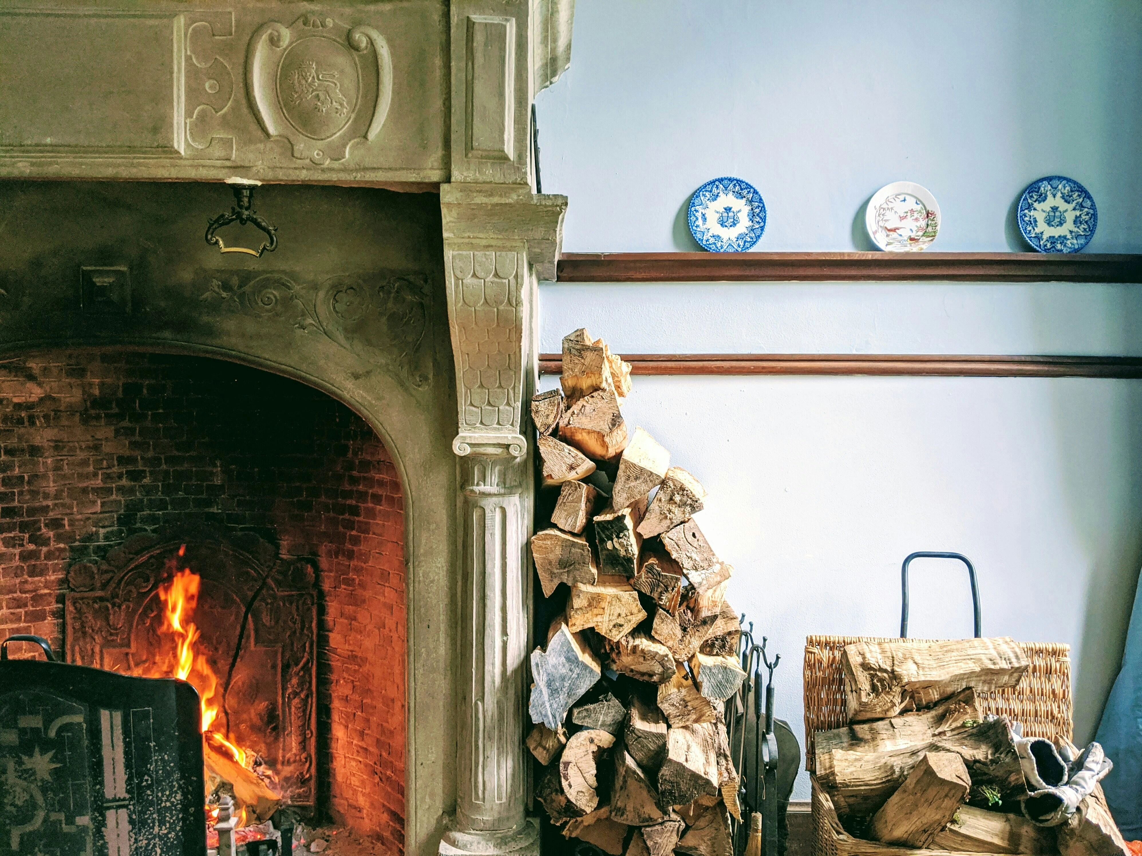 Cozy Fireplace with Decorative Mantel