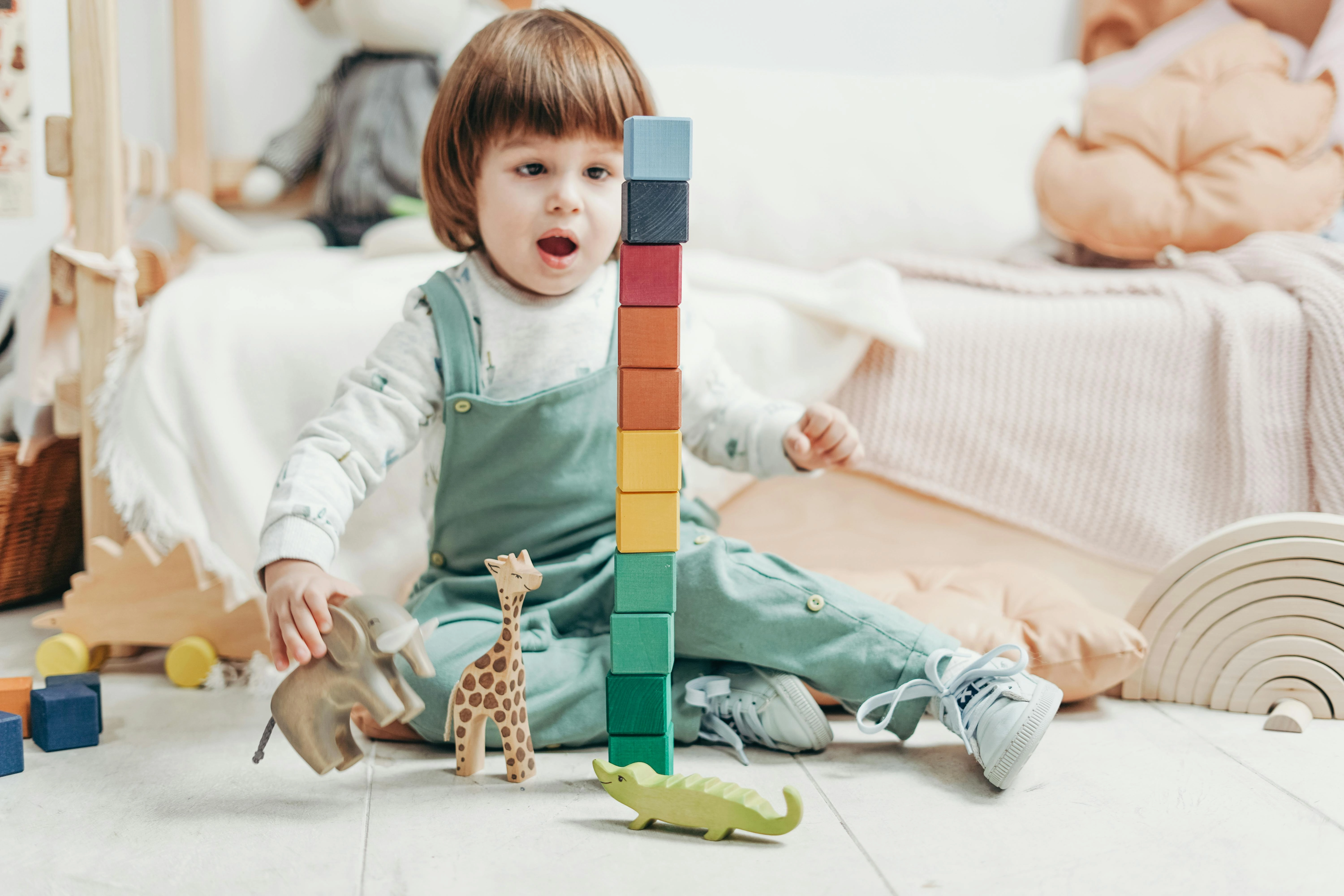 Toddler's Colorful Building Adventure