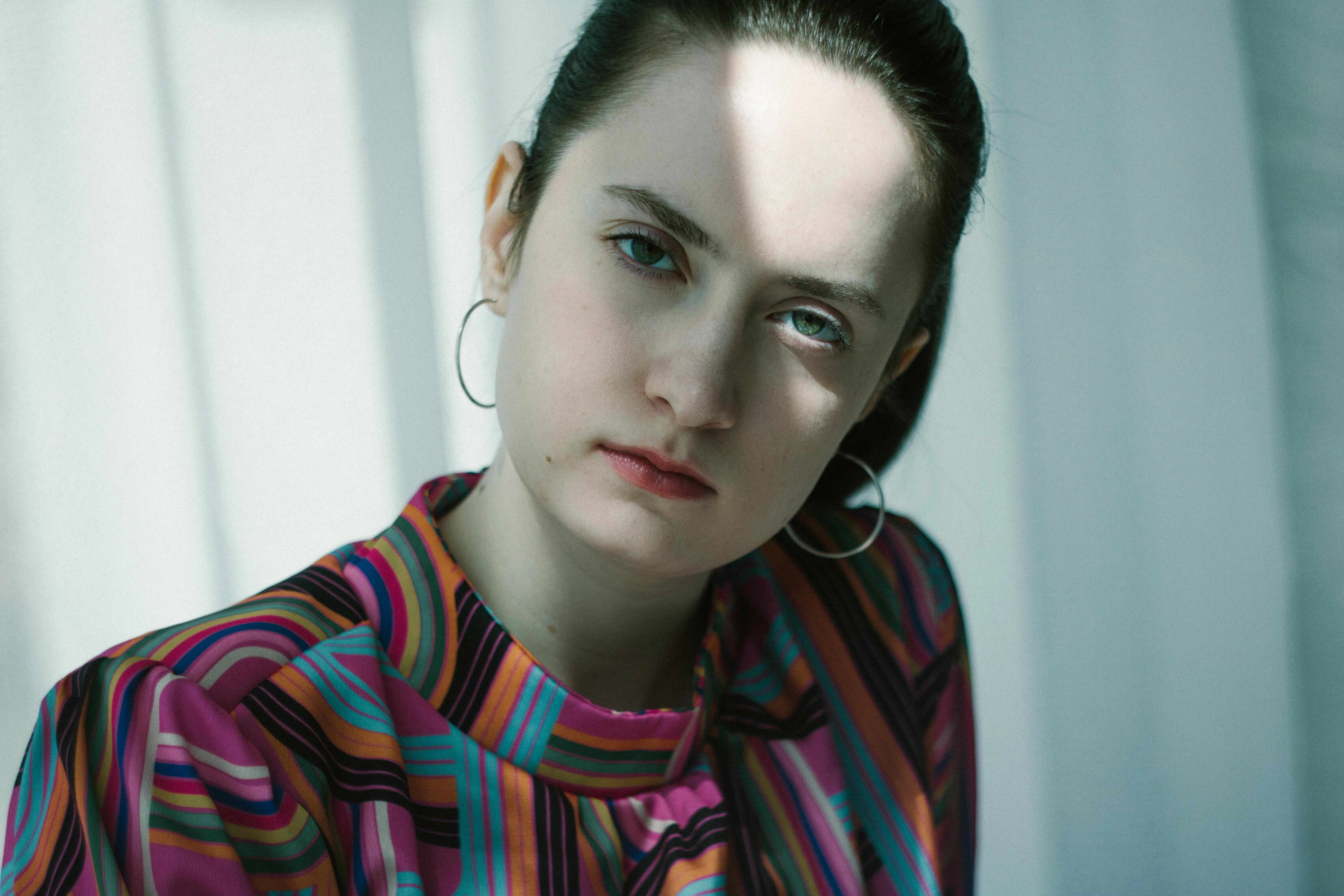 Vibrant Portrait in Stripes Vibrant Portrait in Stripes
