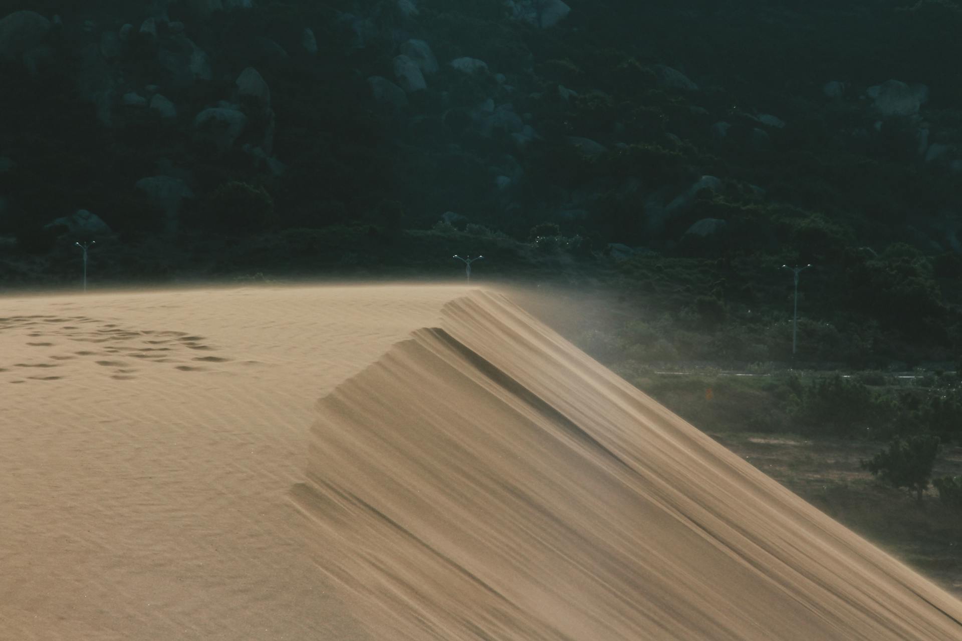 Illuminated Sand Dam Spillway