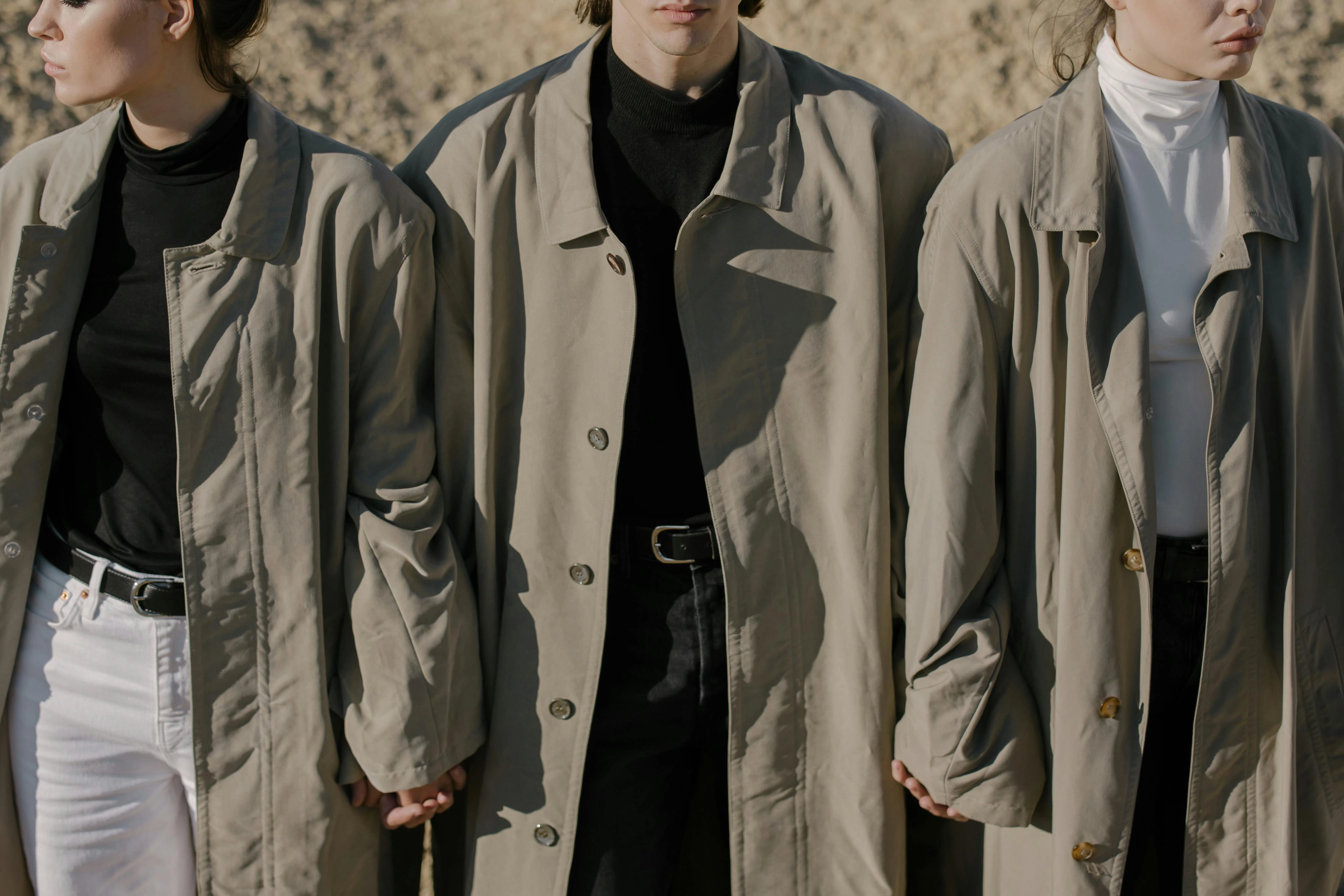 Chic Beige Coats Trio