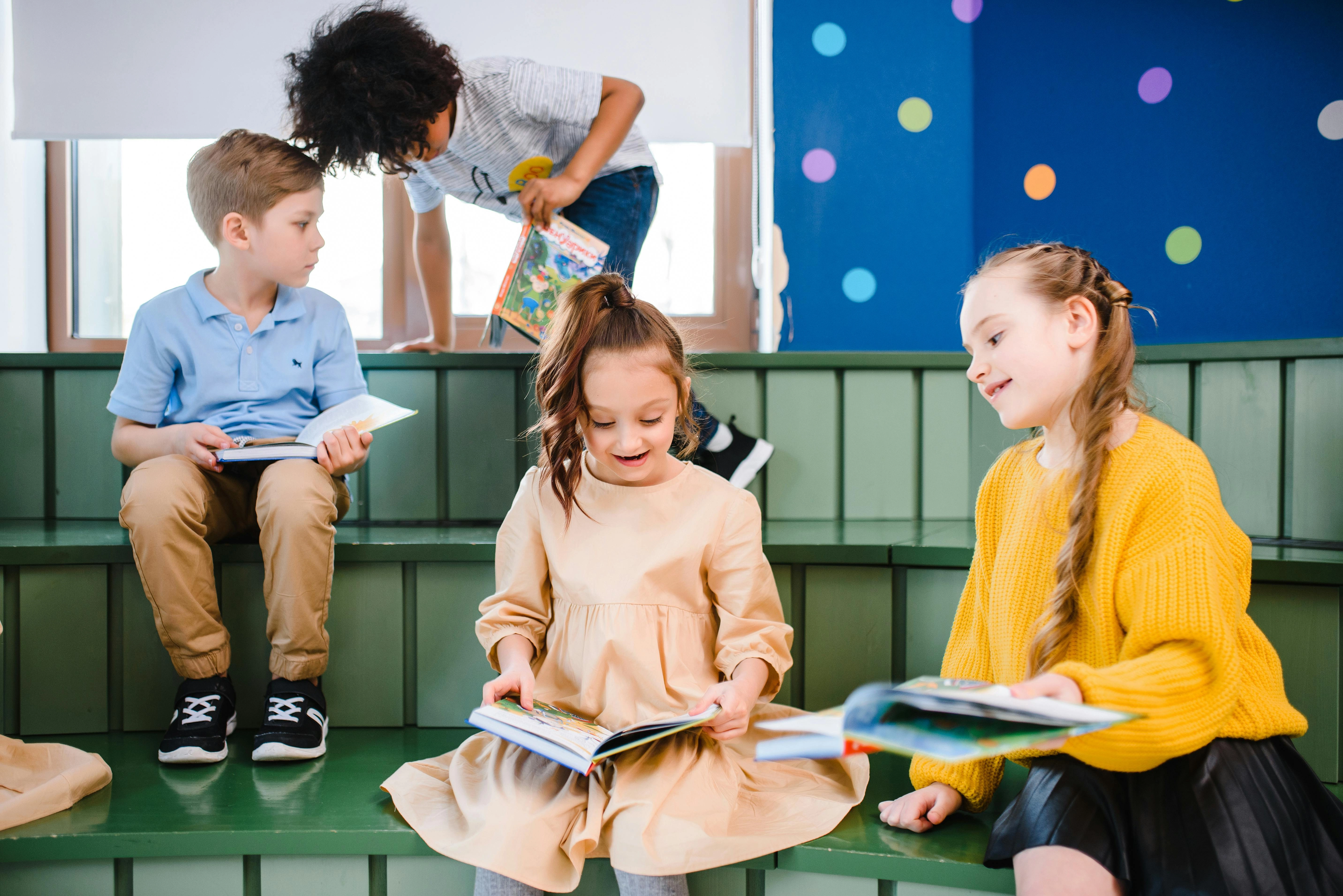 Children Reading in Classroom