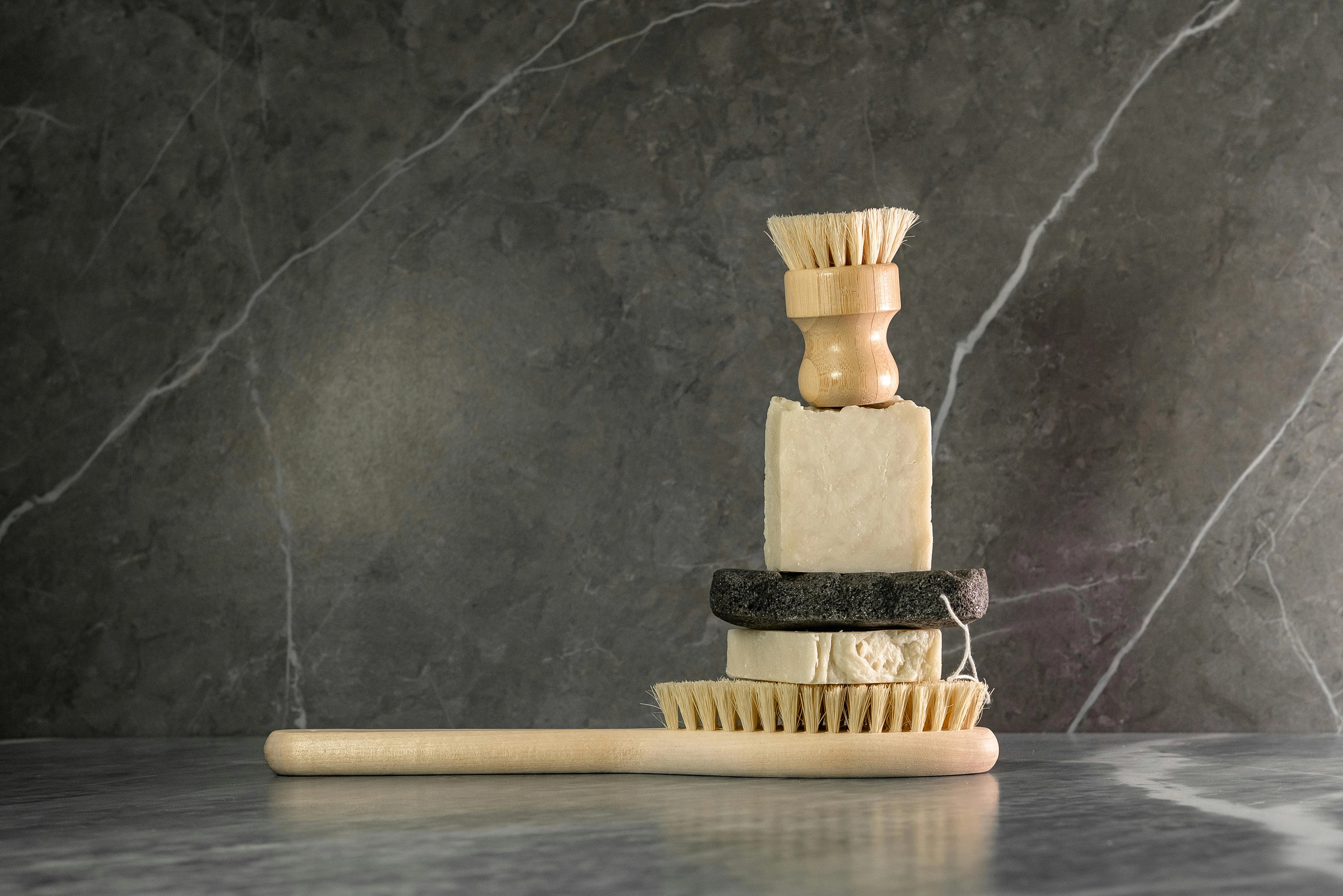 Eco-friendly cleaning products stack Eco-friendly cleaning products stack