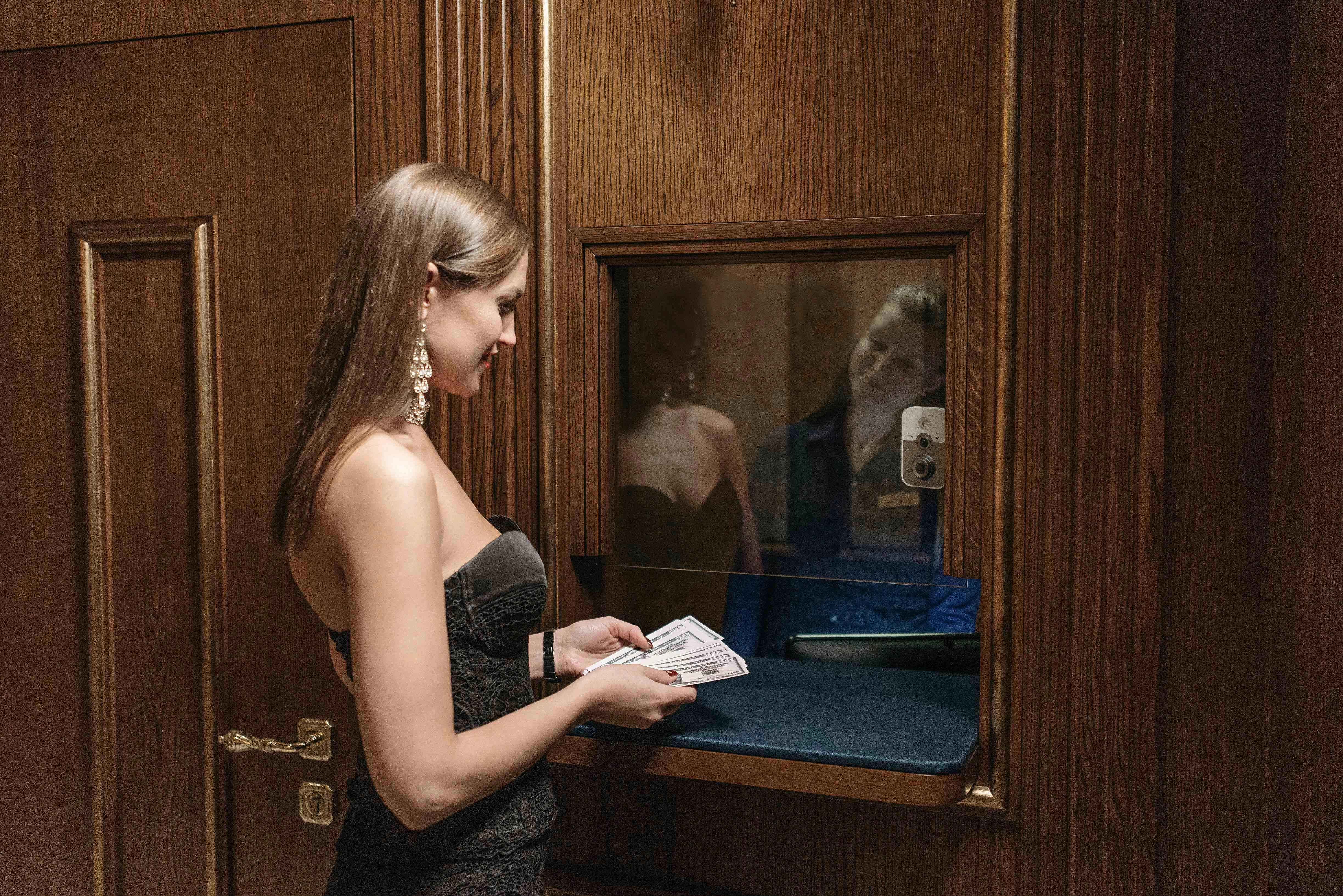 Elegant Transaction at Counter