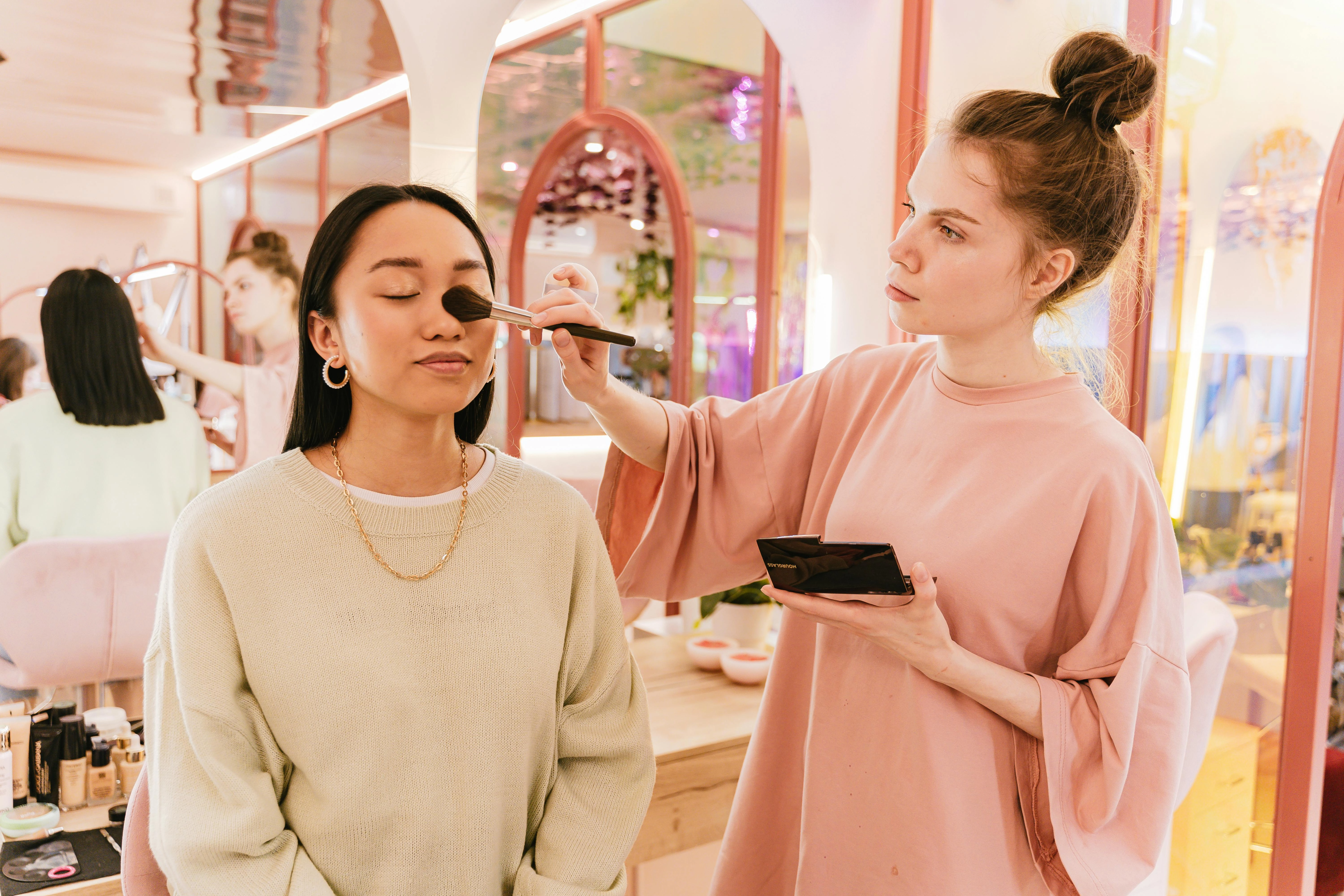 Makeup Application in Stylish Salon