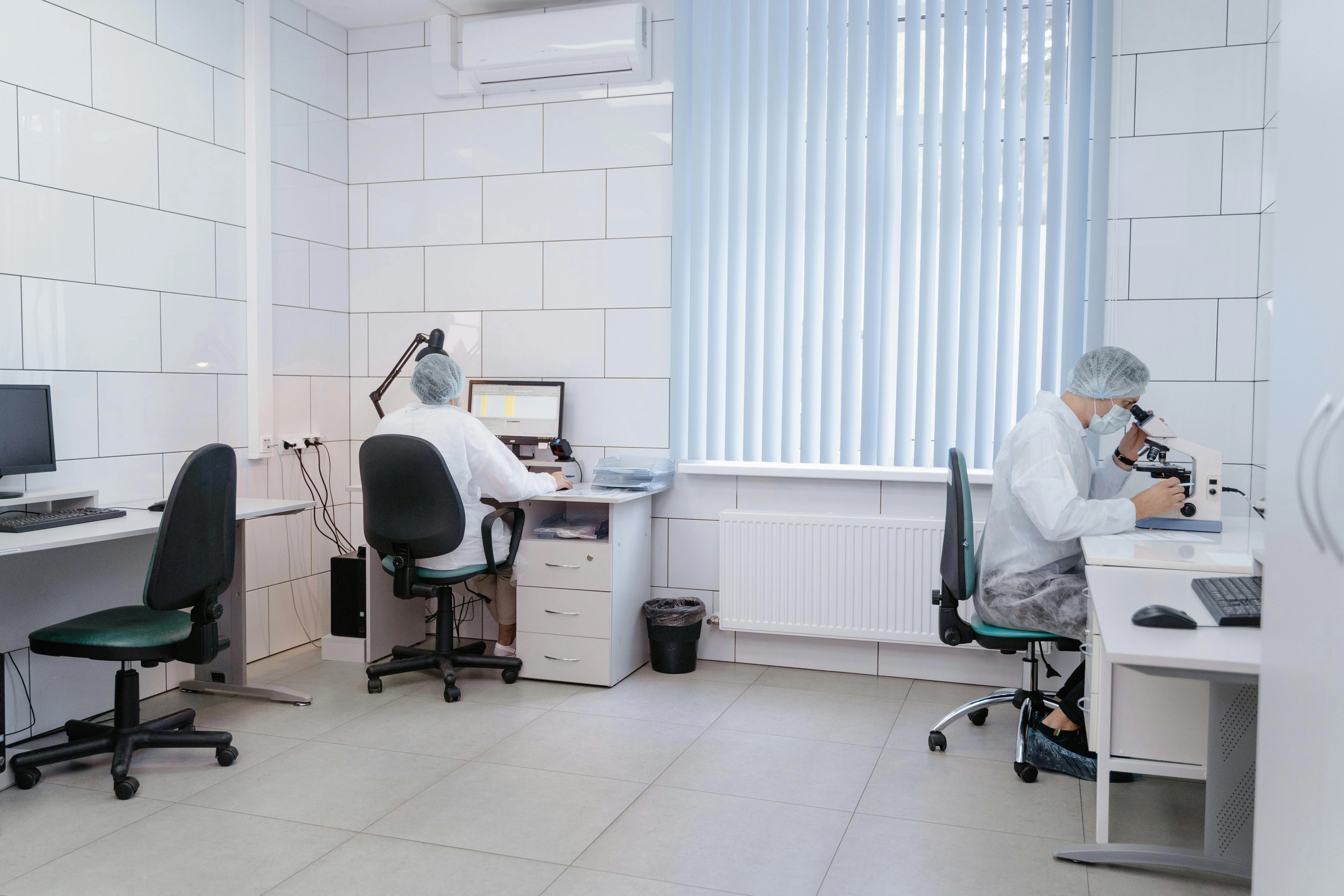 Medical laboratory workspace setup