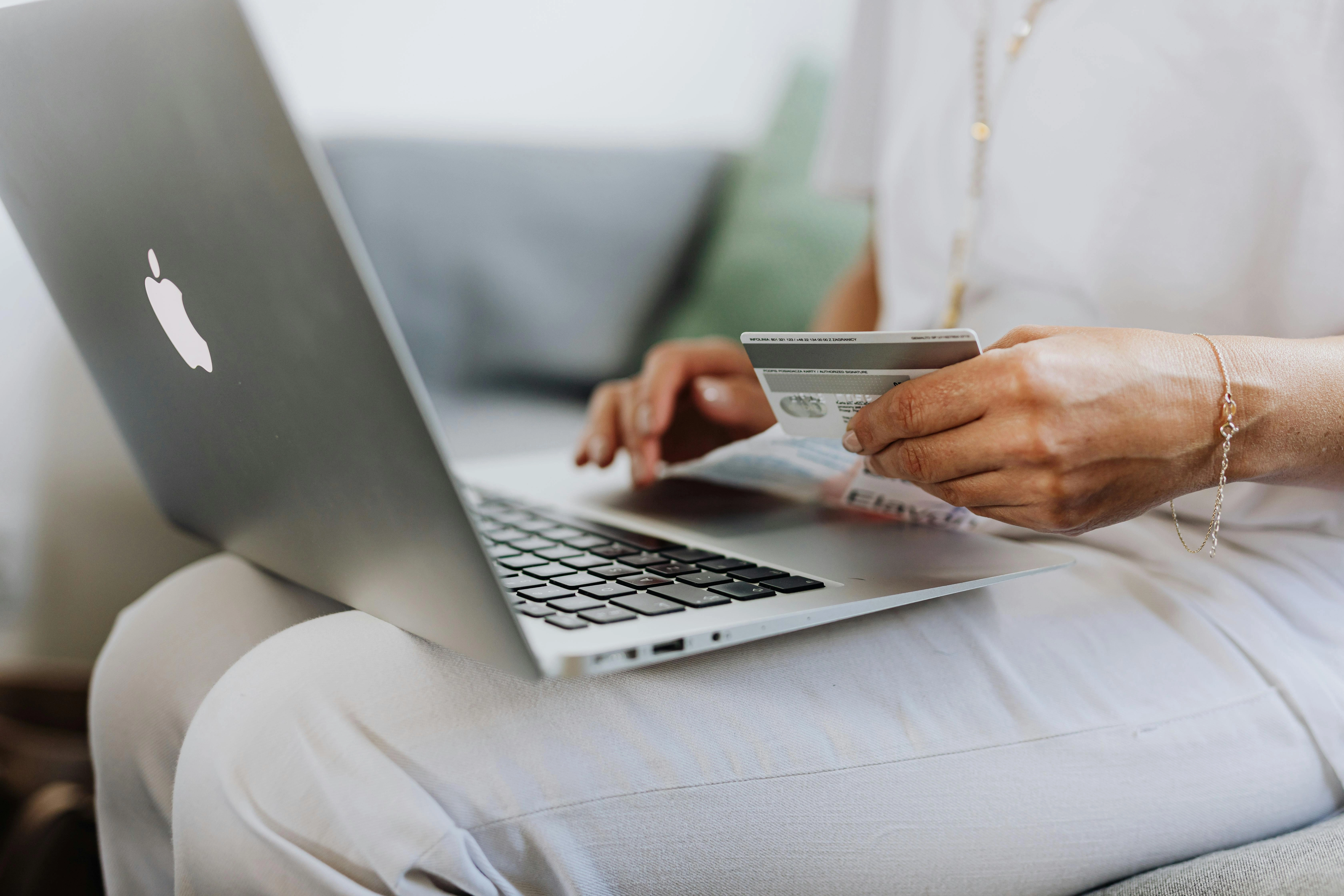 Online shopping with laptop