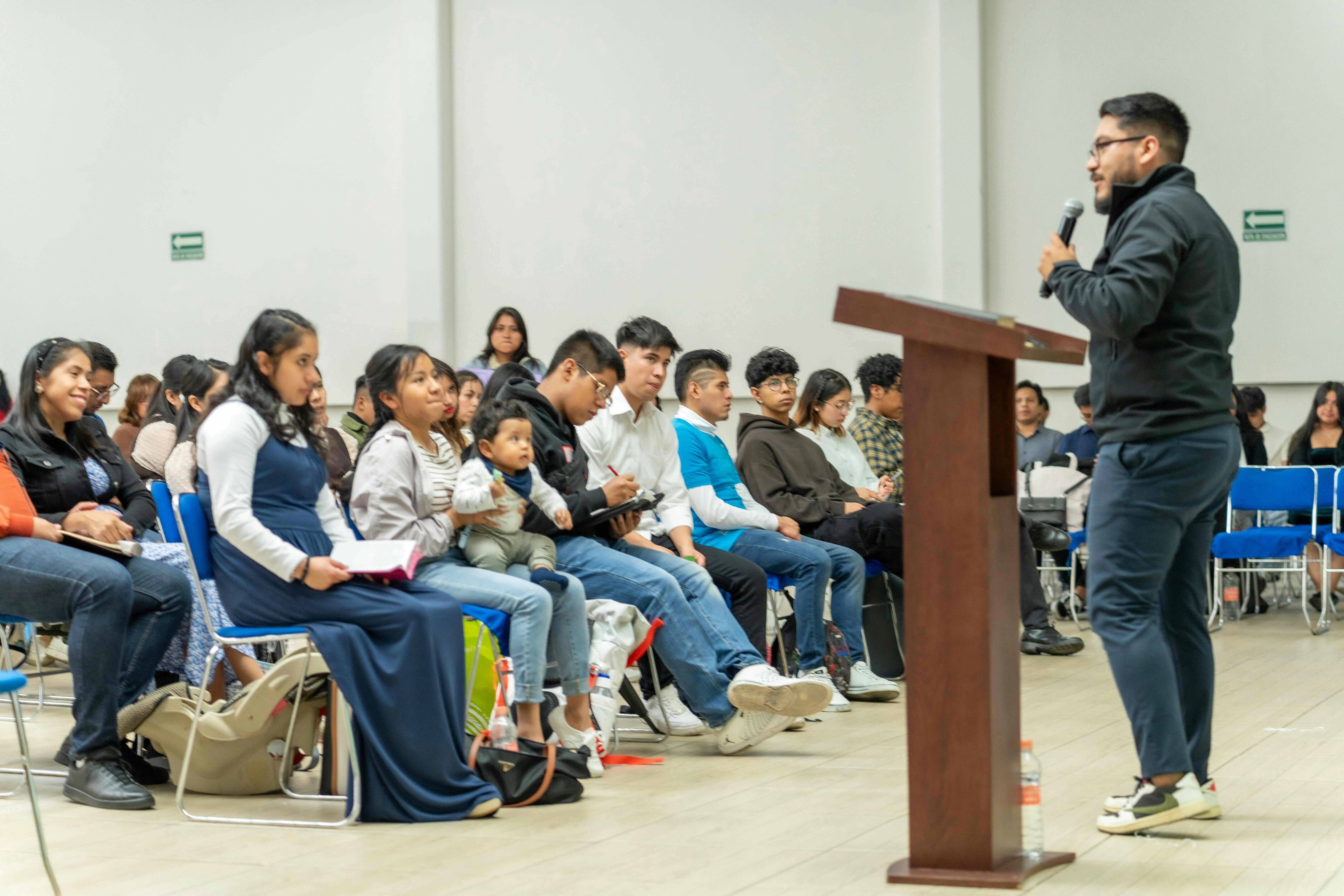 Speaker addressing diverse audience