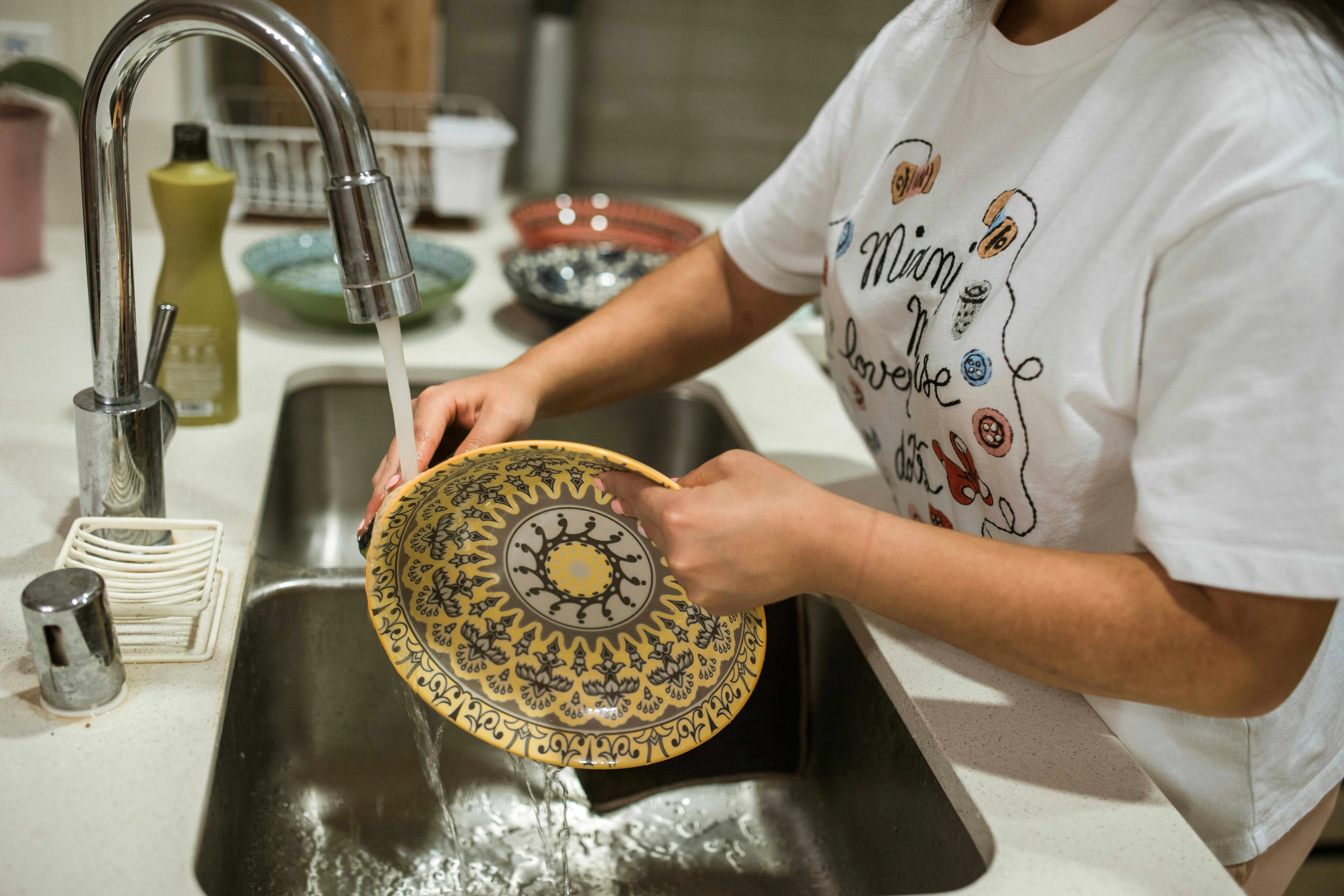 Washing Decorative Kitchen Plate