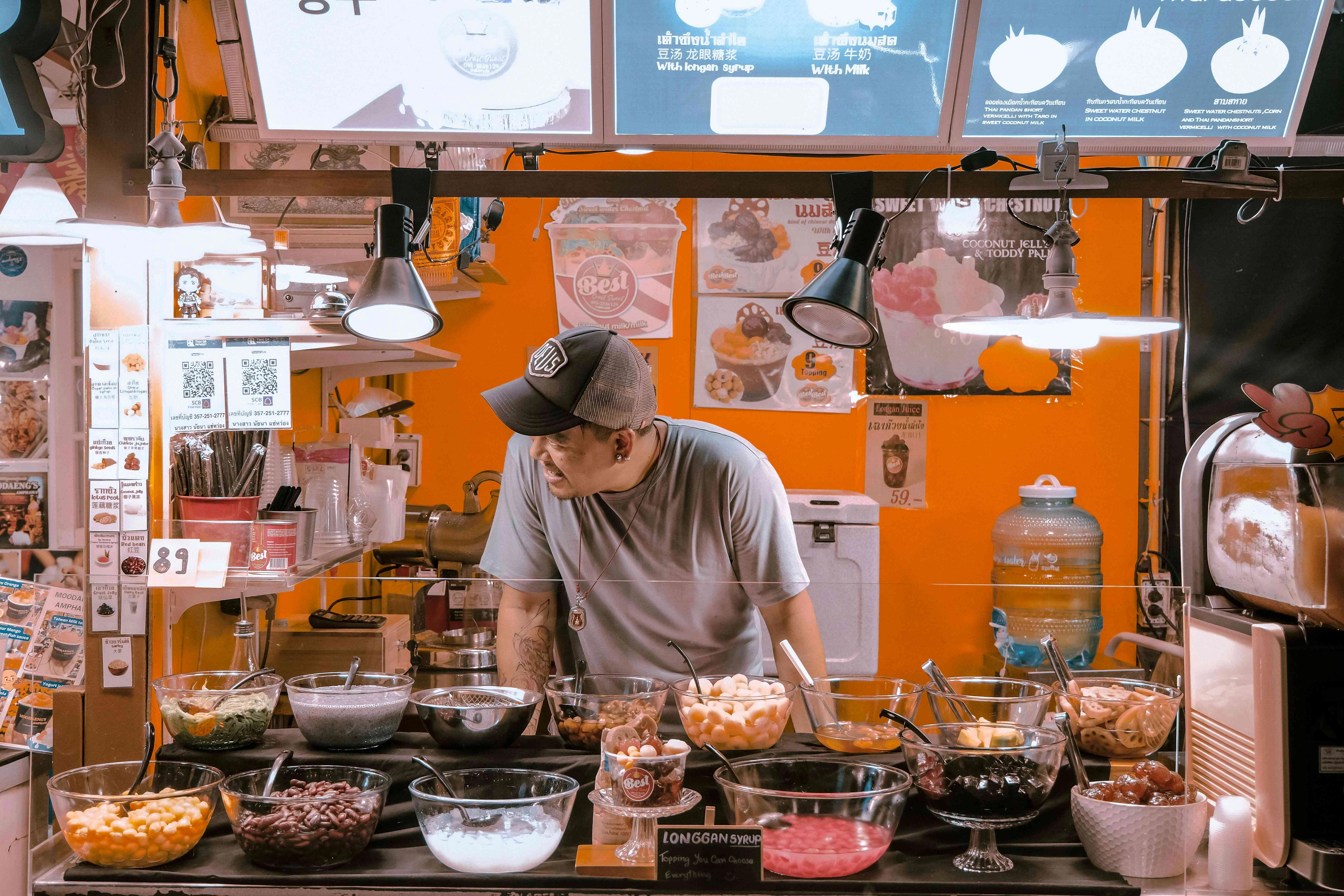 Colorful Thai Dessert Stand