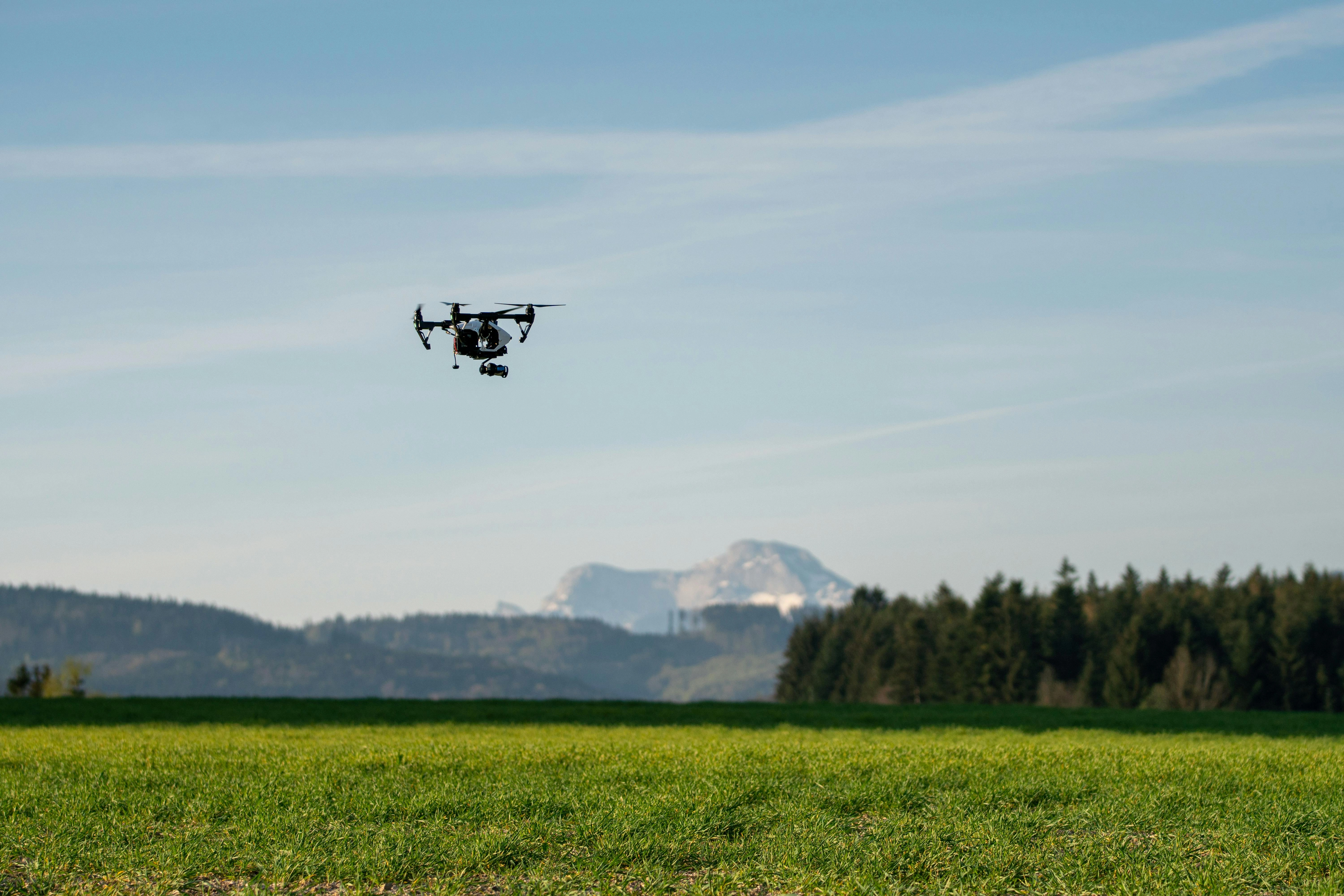 Drone Over Mountain Landscape