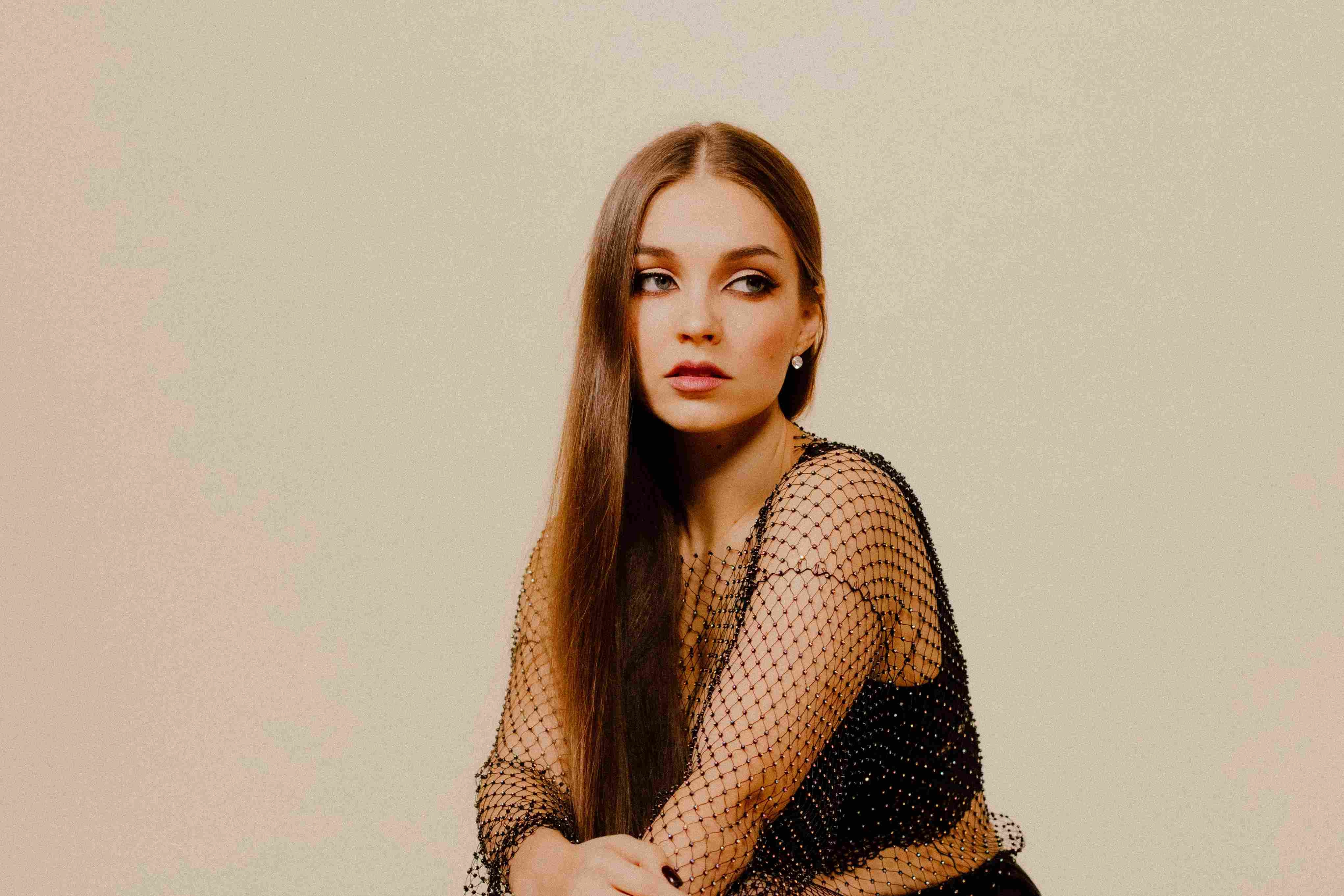 Elegant Netted Top Portrait