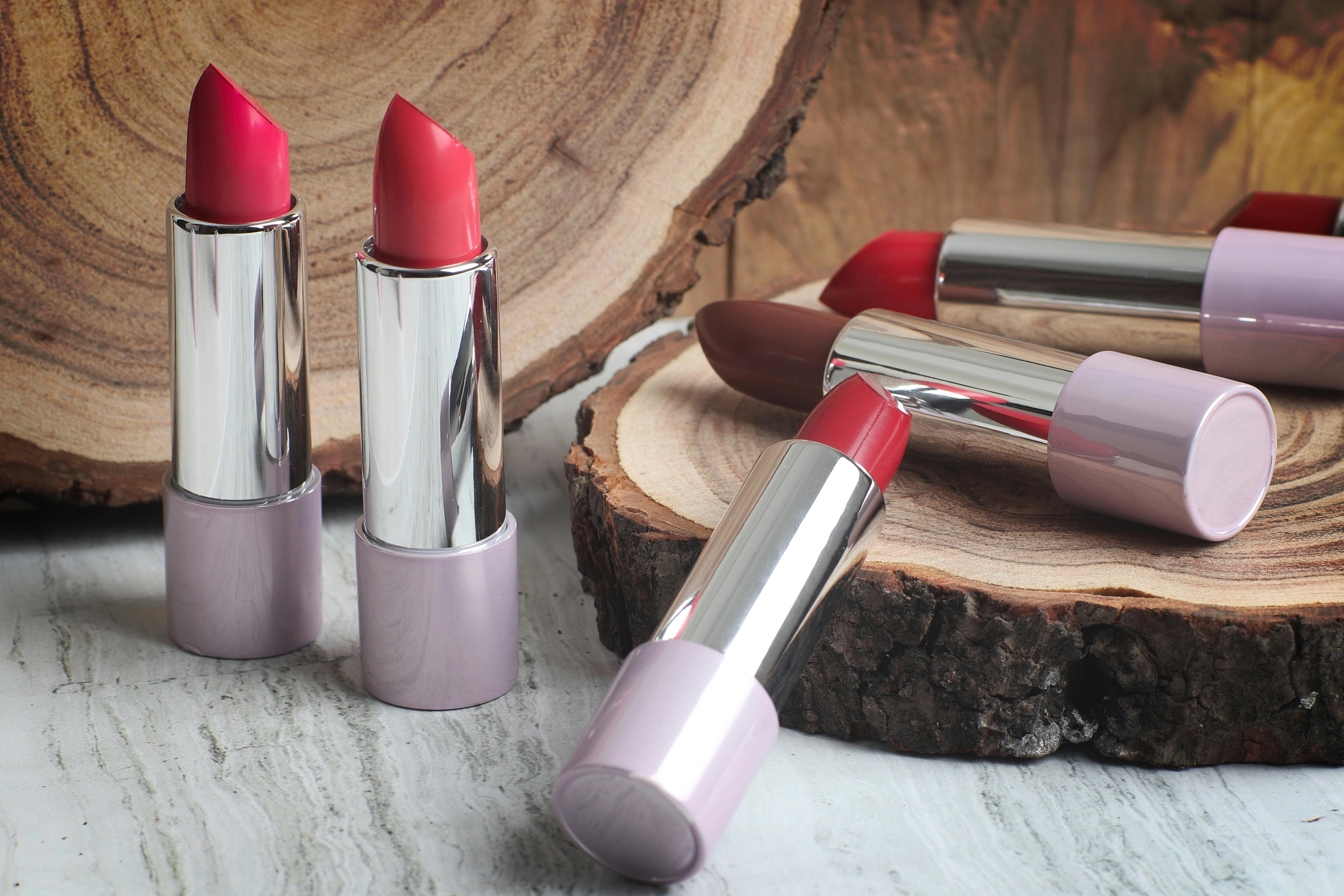 Elegant Red Lipsticks Display