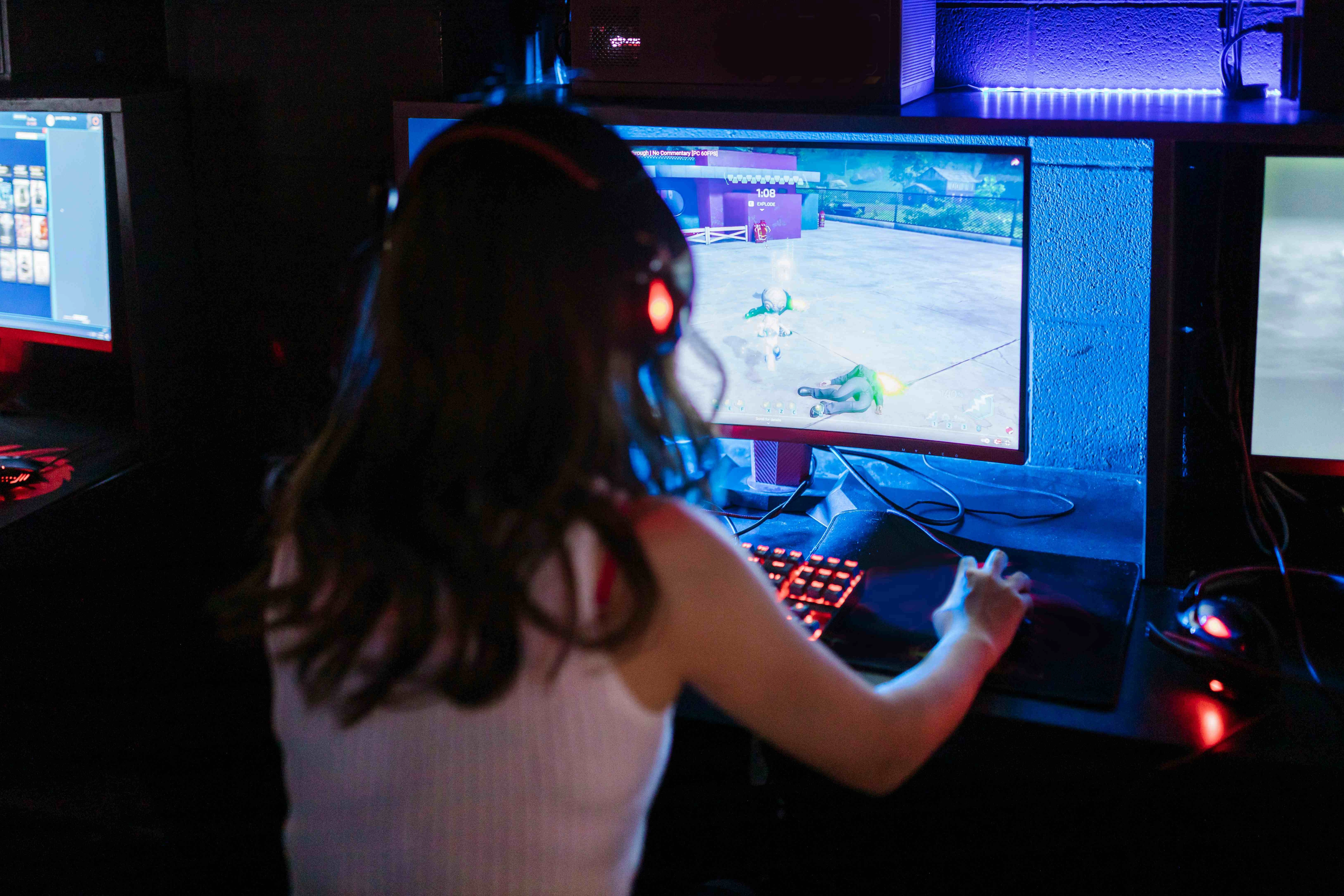Gamer in Neon Atmosphere Gamer in Neon Atmosphere