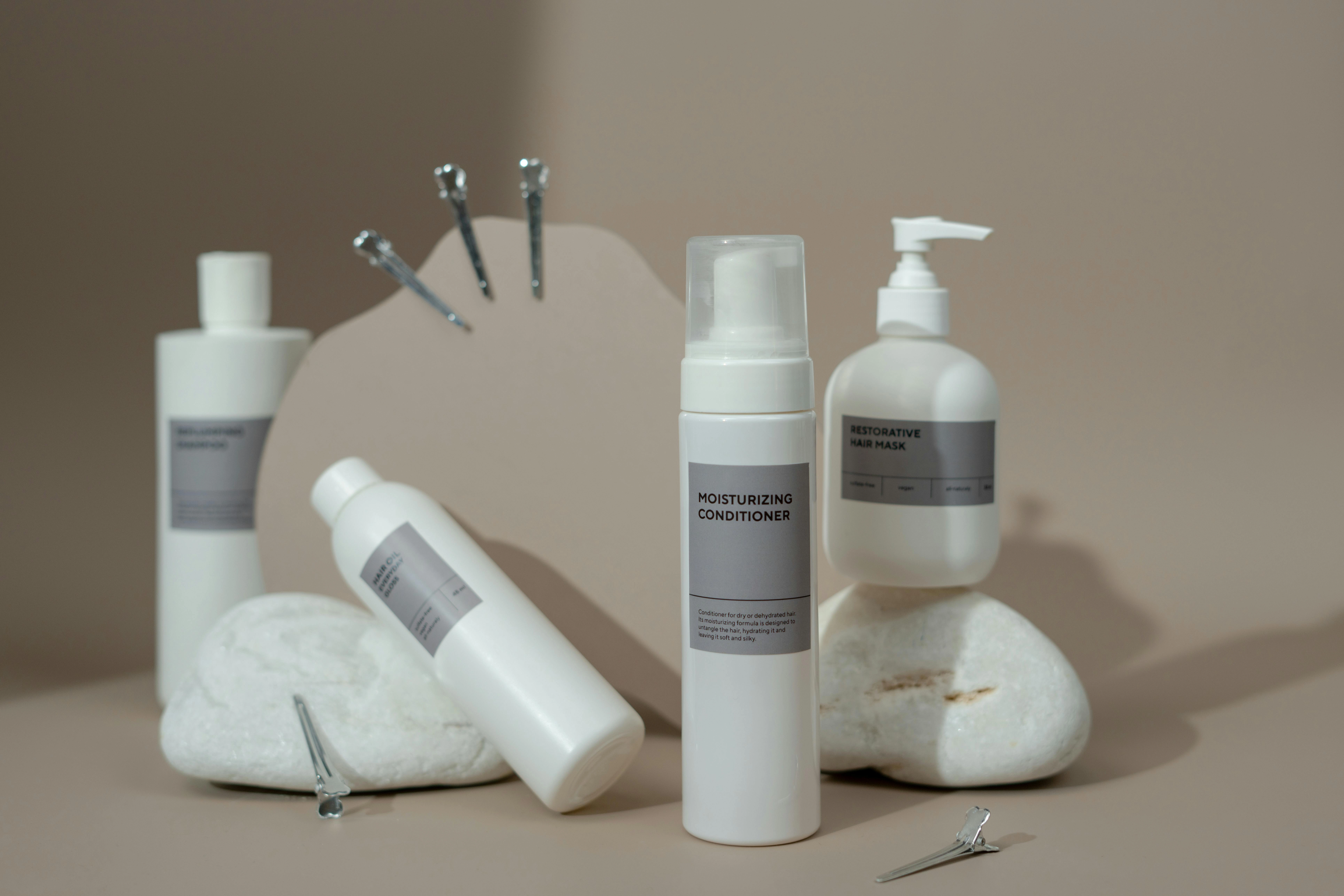 Minimalist Haircare Product Arrangement