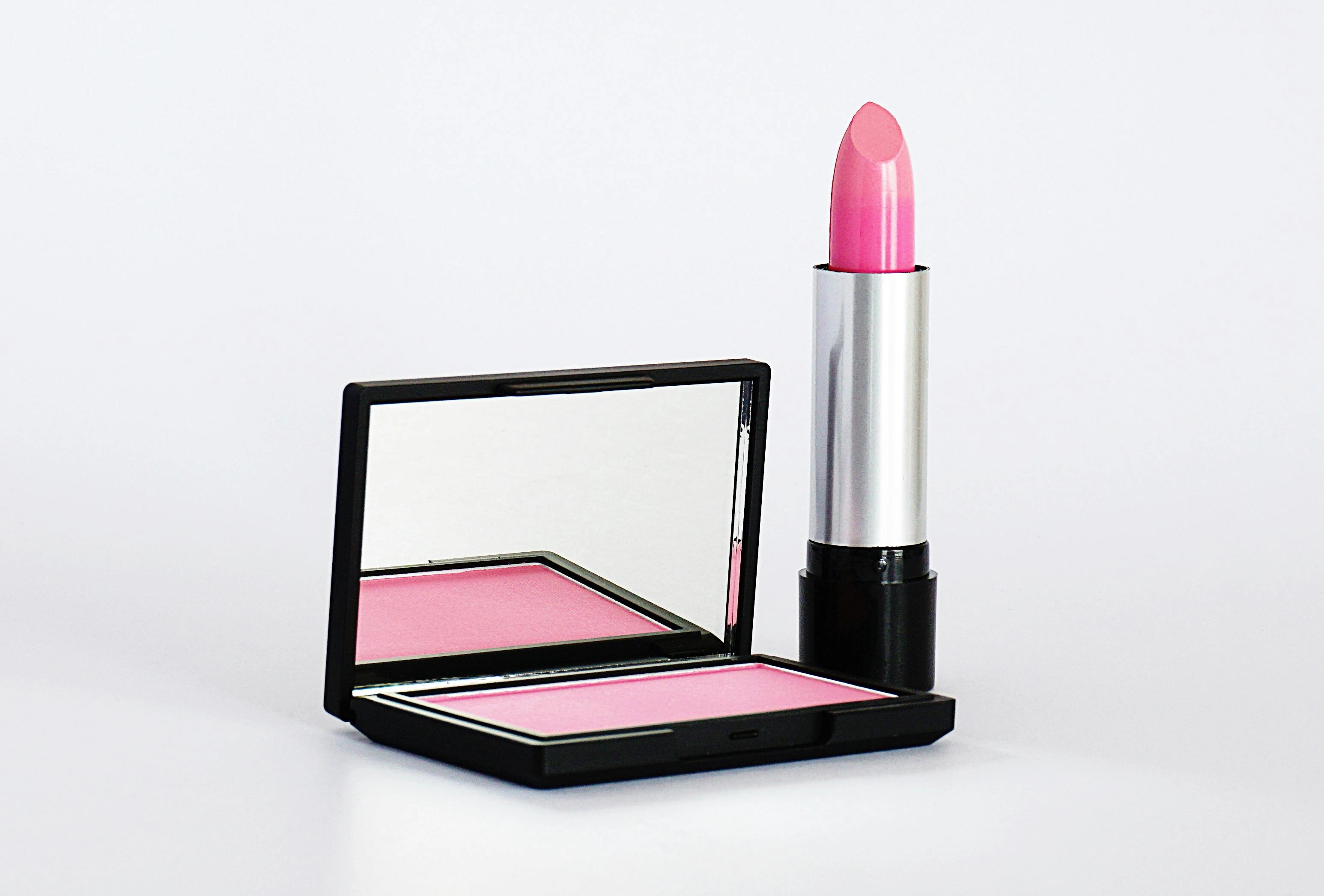Pink Lipstick and Blush Set