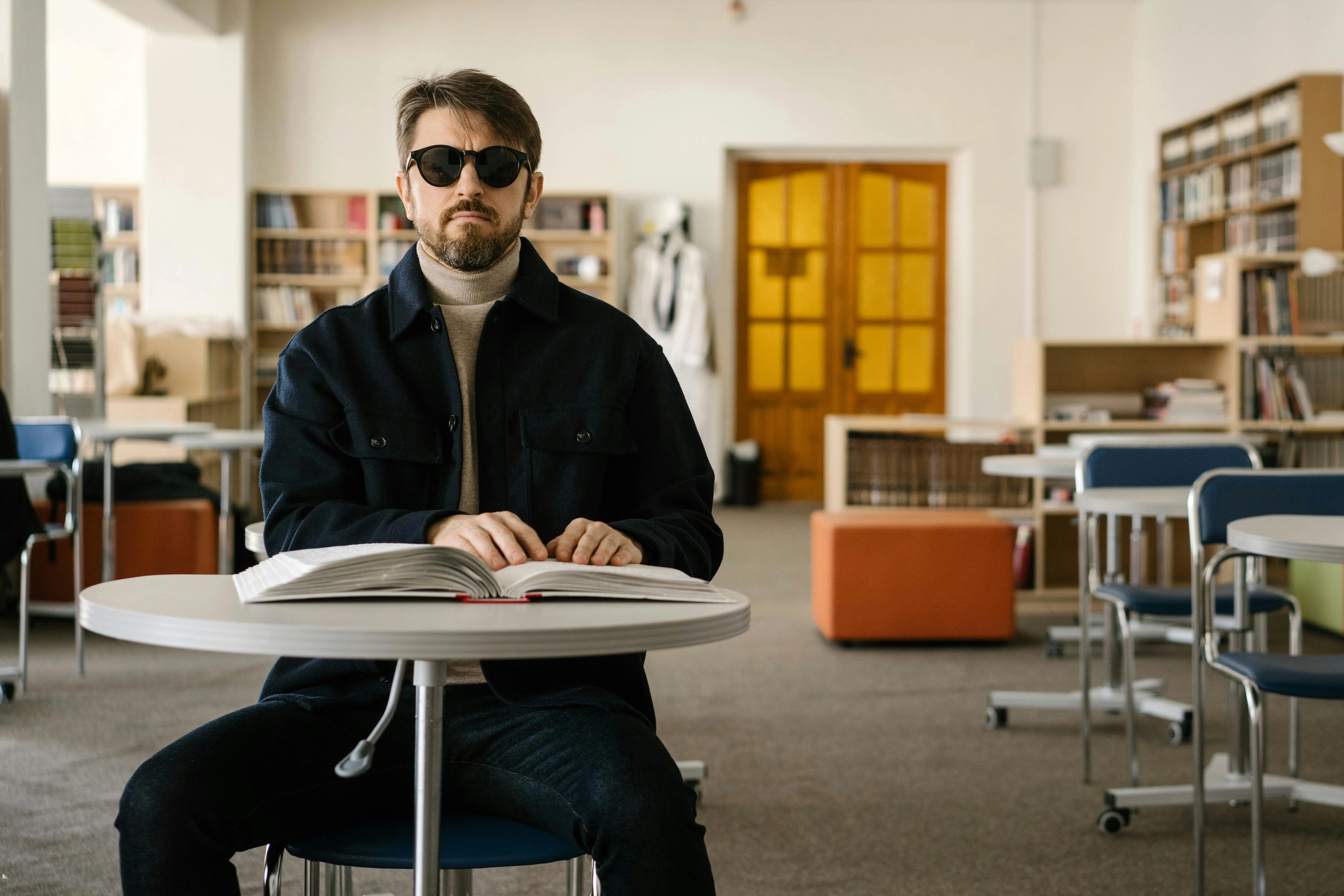 Scholarly Figure in Library