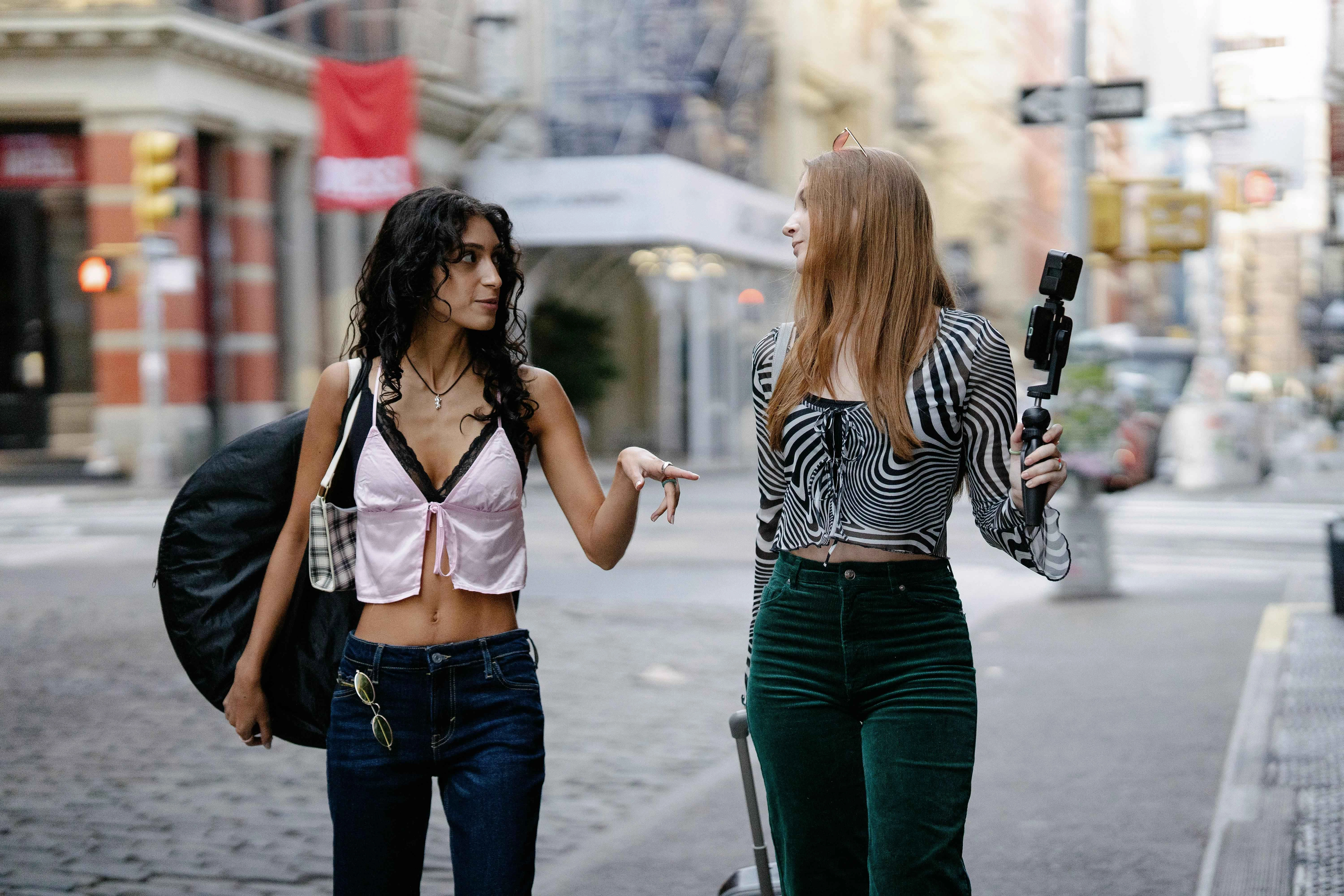 Urban Fashion Vloggers Strolling