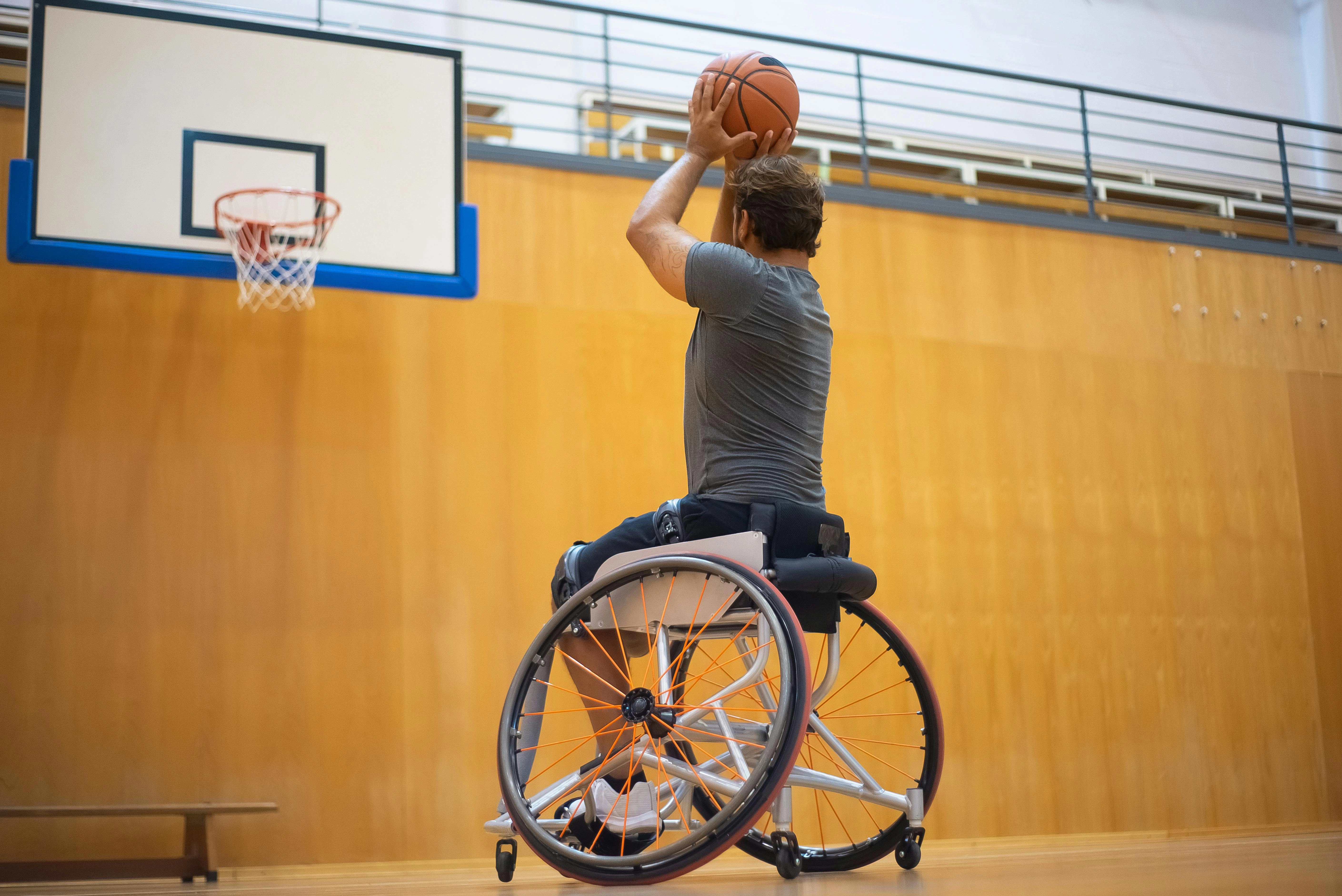 Wheelchair Basketball Player Shooting Wheelchair Basketball Player Shooting