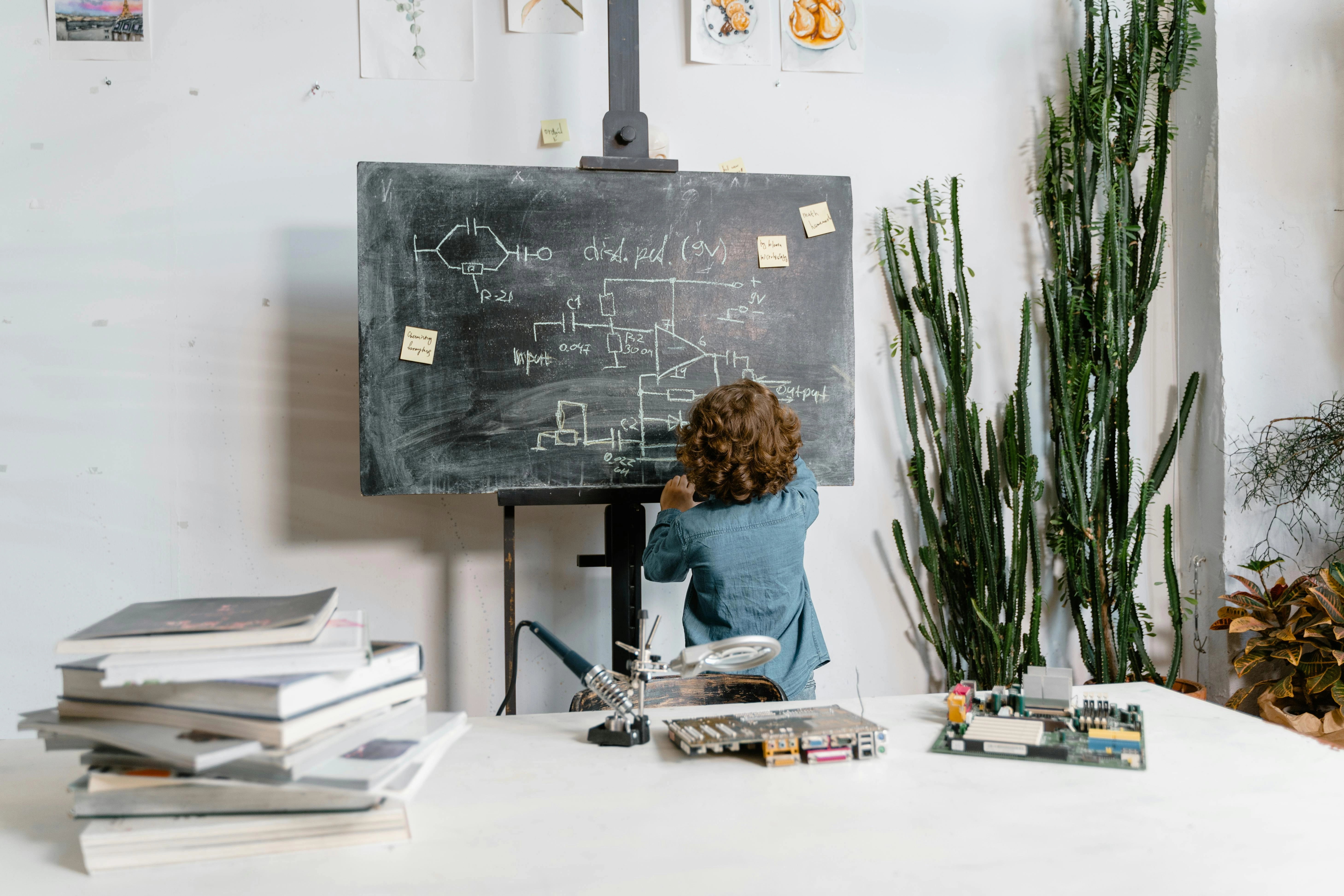 Young Scientist at Chalkboard Young Scientist at Chalkboard